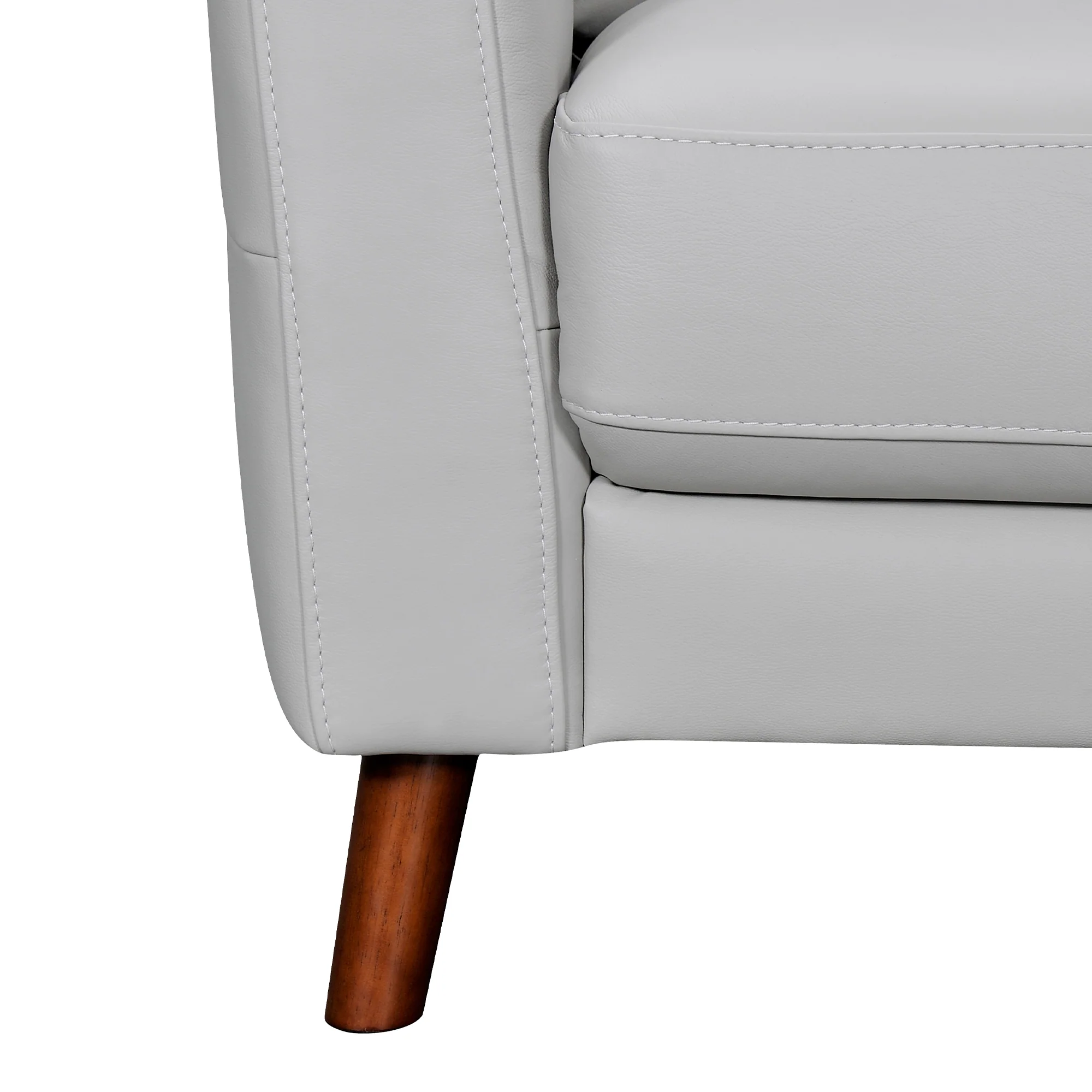 Almafi 82" Dove Gray Leather Sofa By Armen Living - Image 5