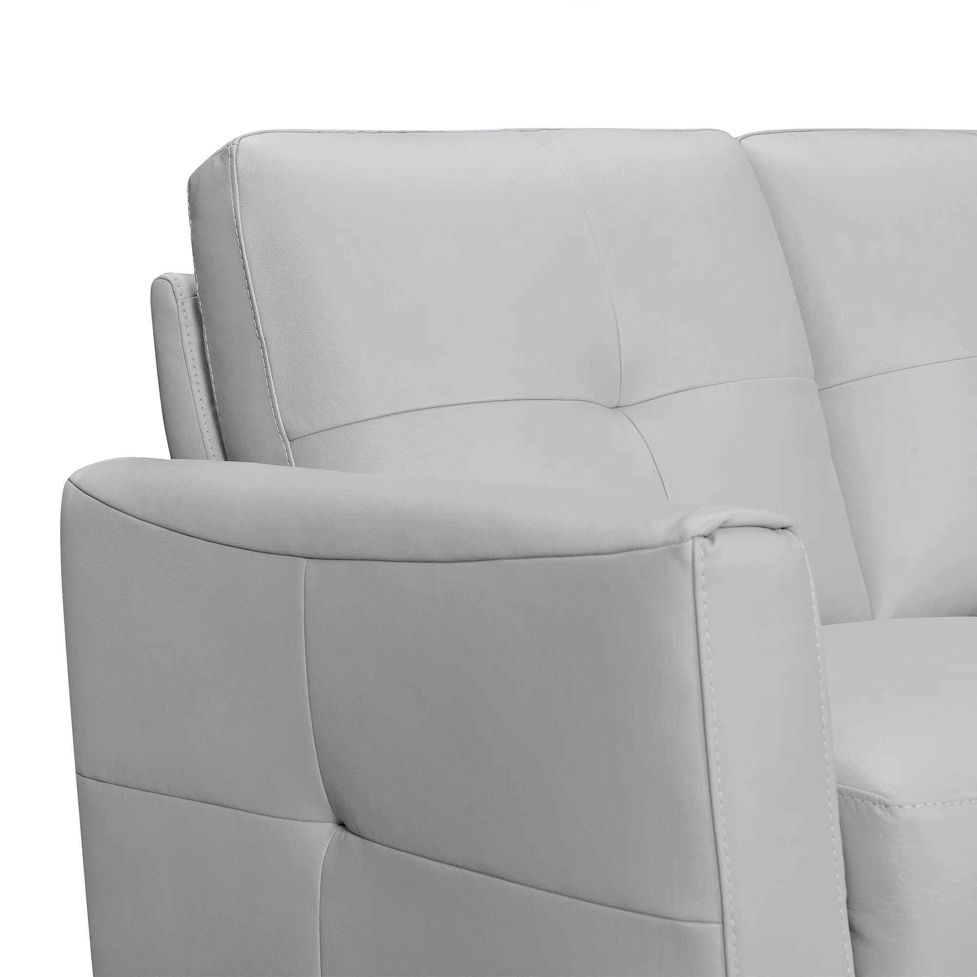 Almafi 82" Dove Gray Leather Sofa By Armen Living - Image 6