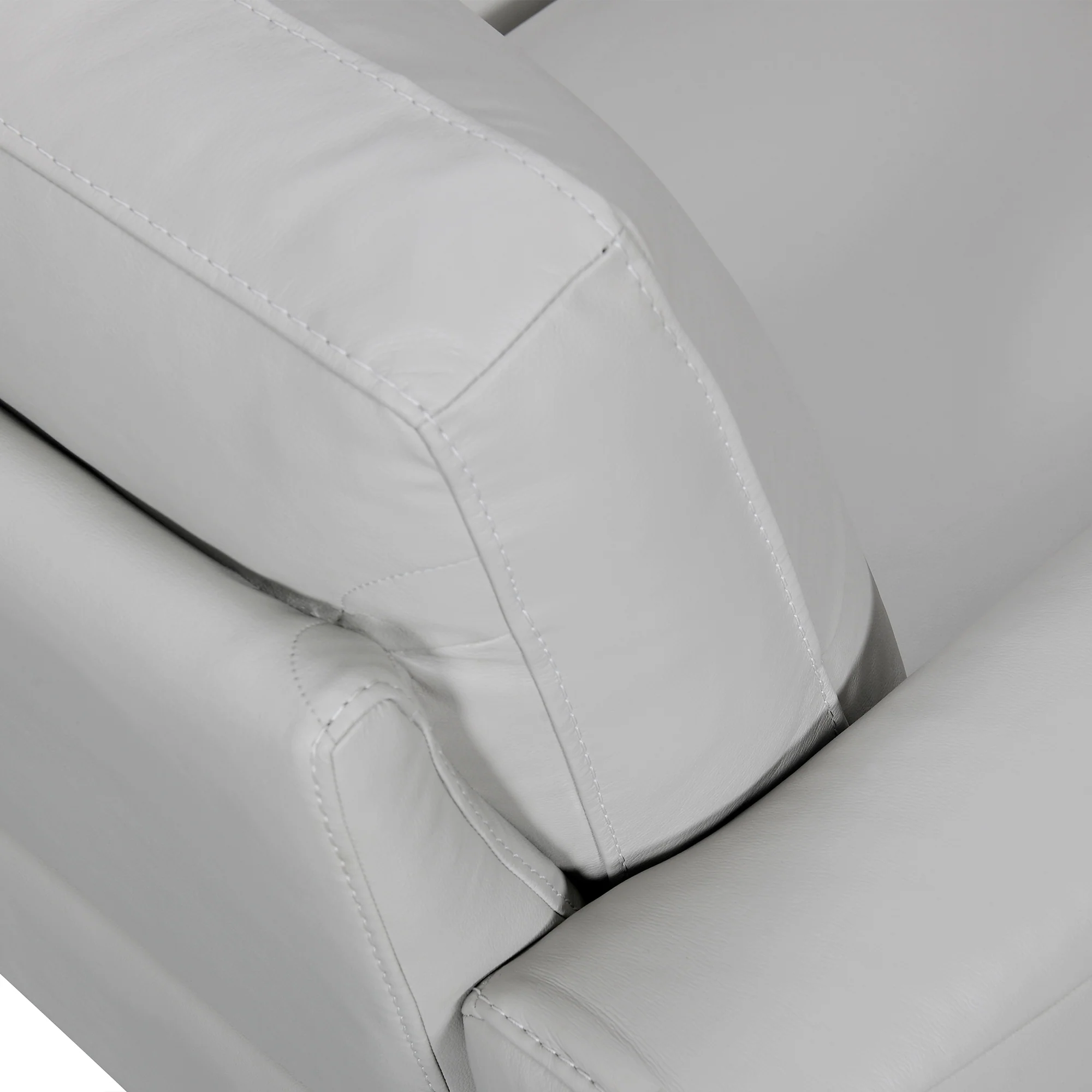 Almafi 82" Dove Gray Leather Sofa By Armen Living - Image 7