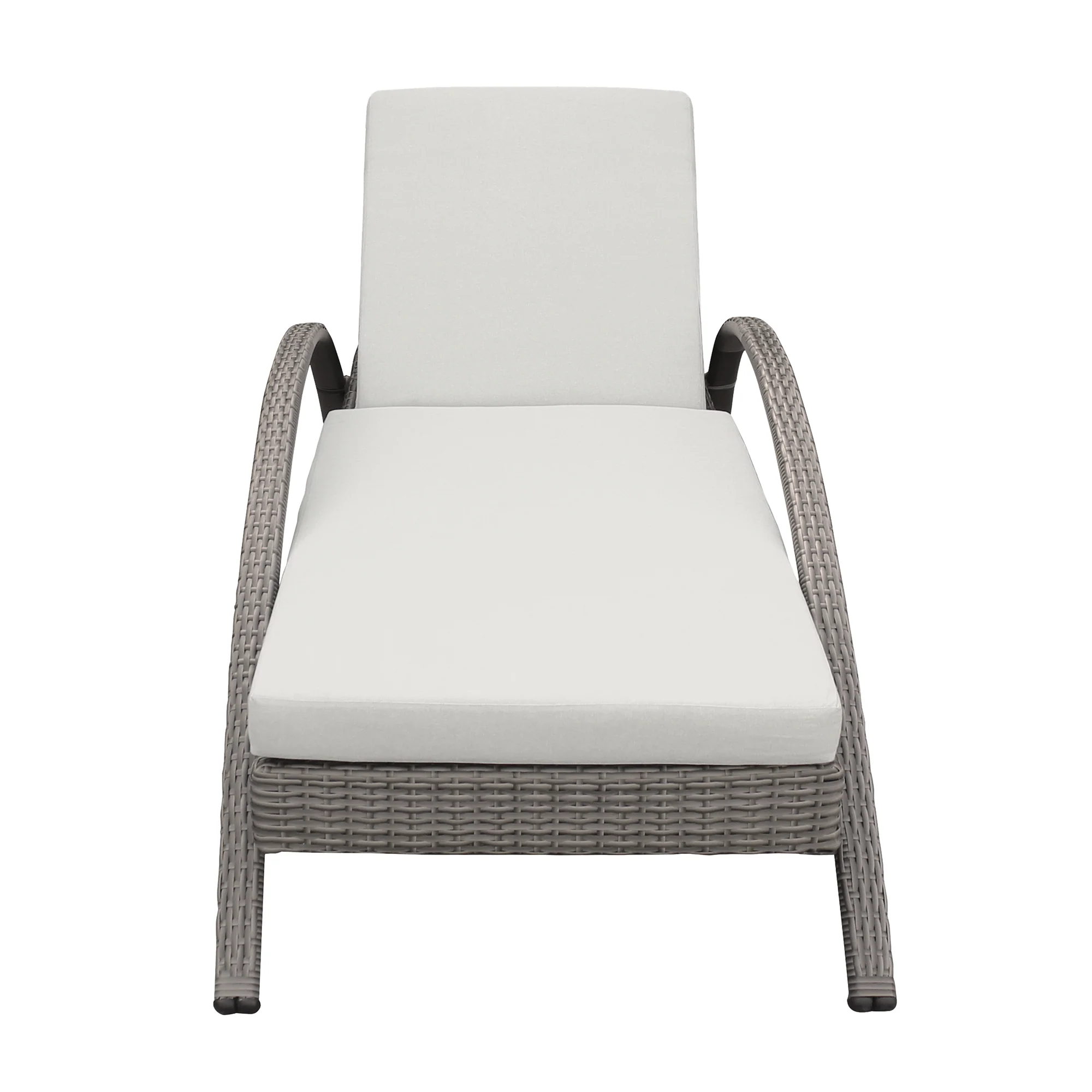 Aloha Adjustable Patio Outdoor Chaise Lounge Chair in Grey Wicker and Cushions By Armen Living - Image 3