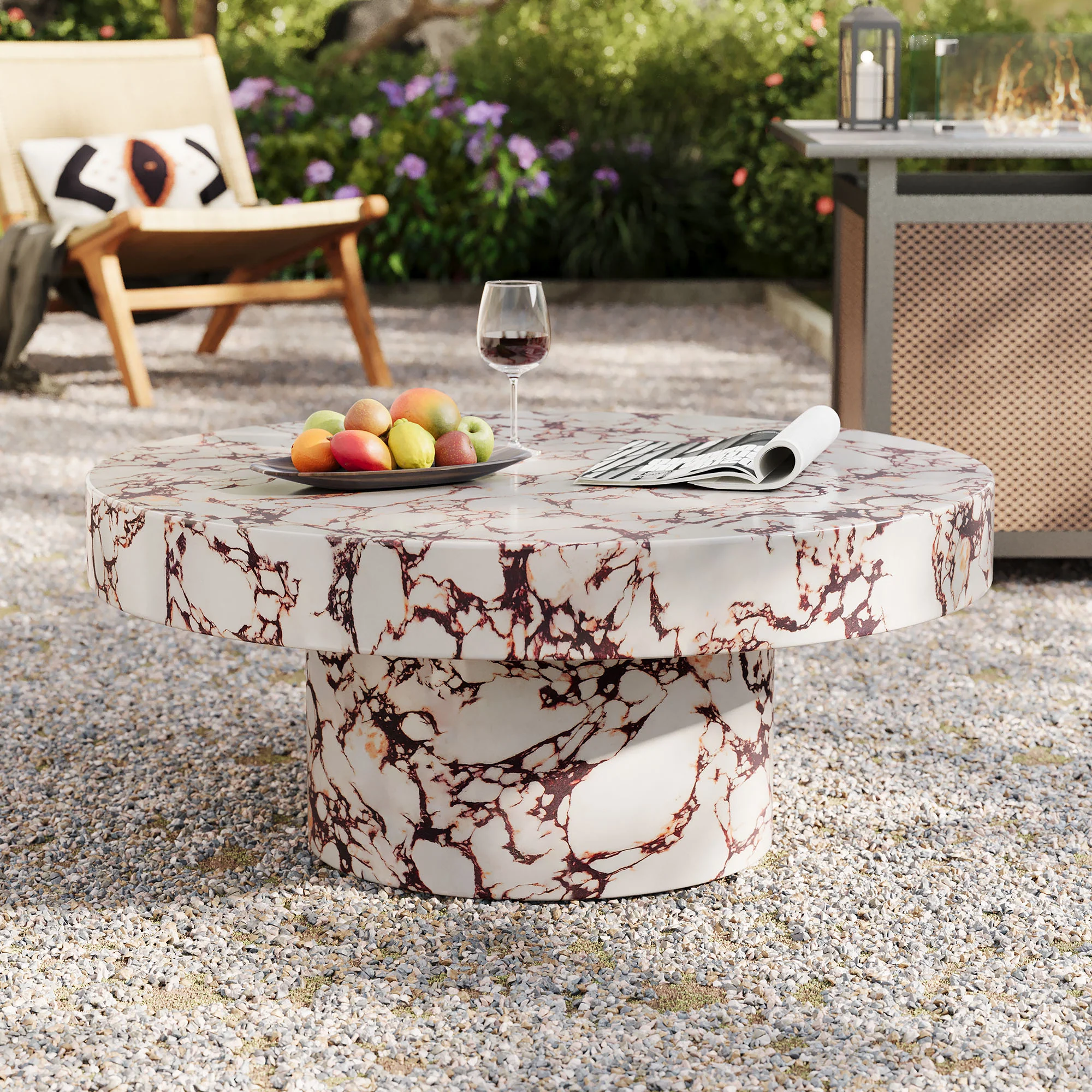 Alora Indoor - Outdoor Patio Concrete Round Coffee Table by Modway - Image 21