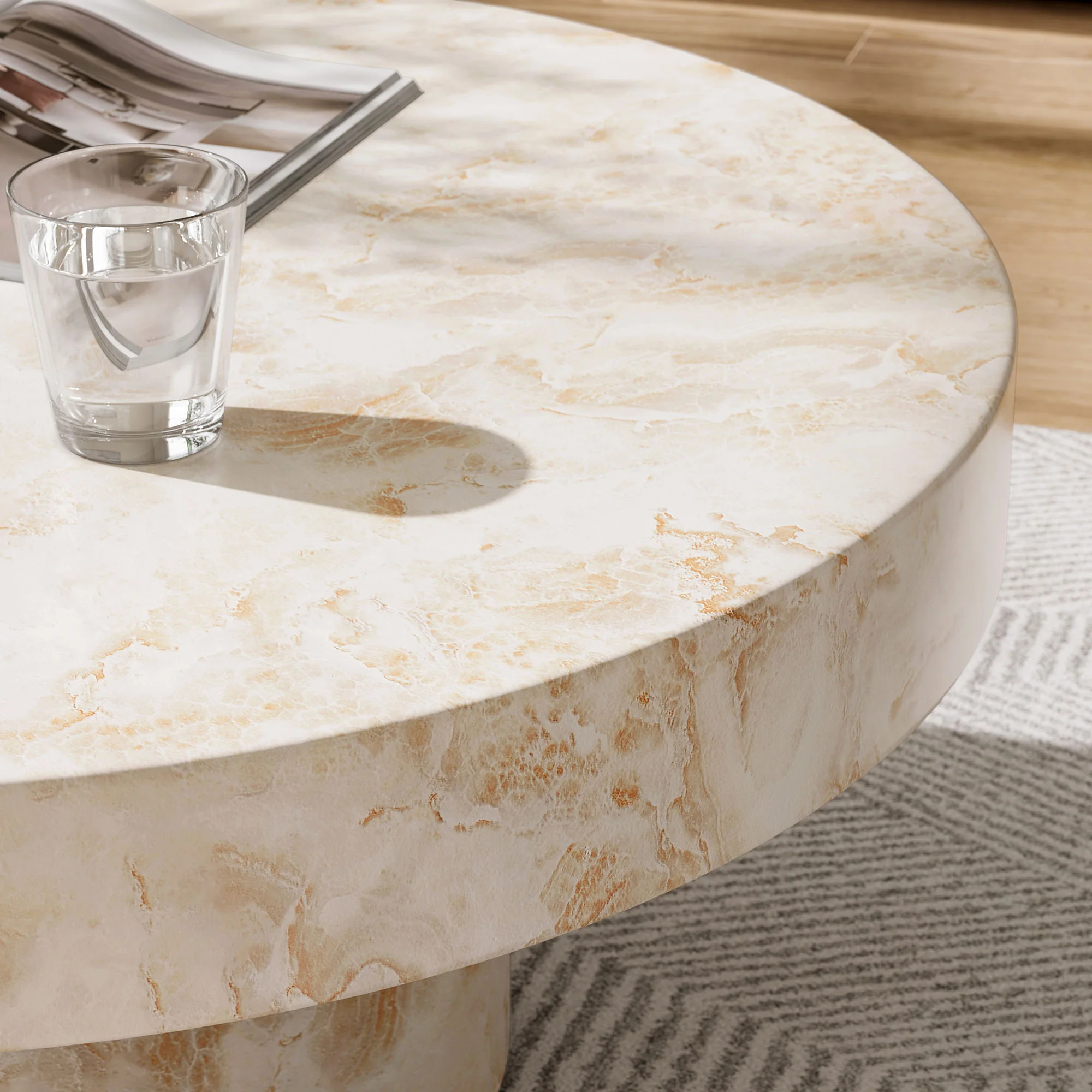 Alora Indoor - Outdoor Patio Concrete Round Coffee Table by Modway - Image 7