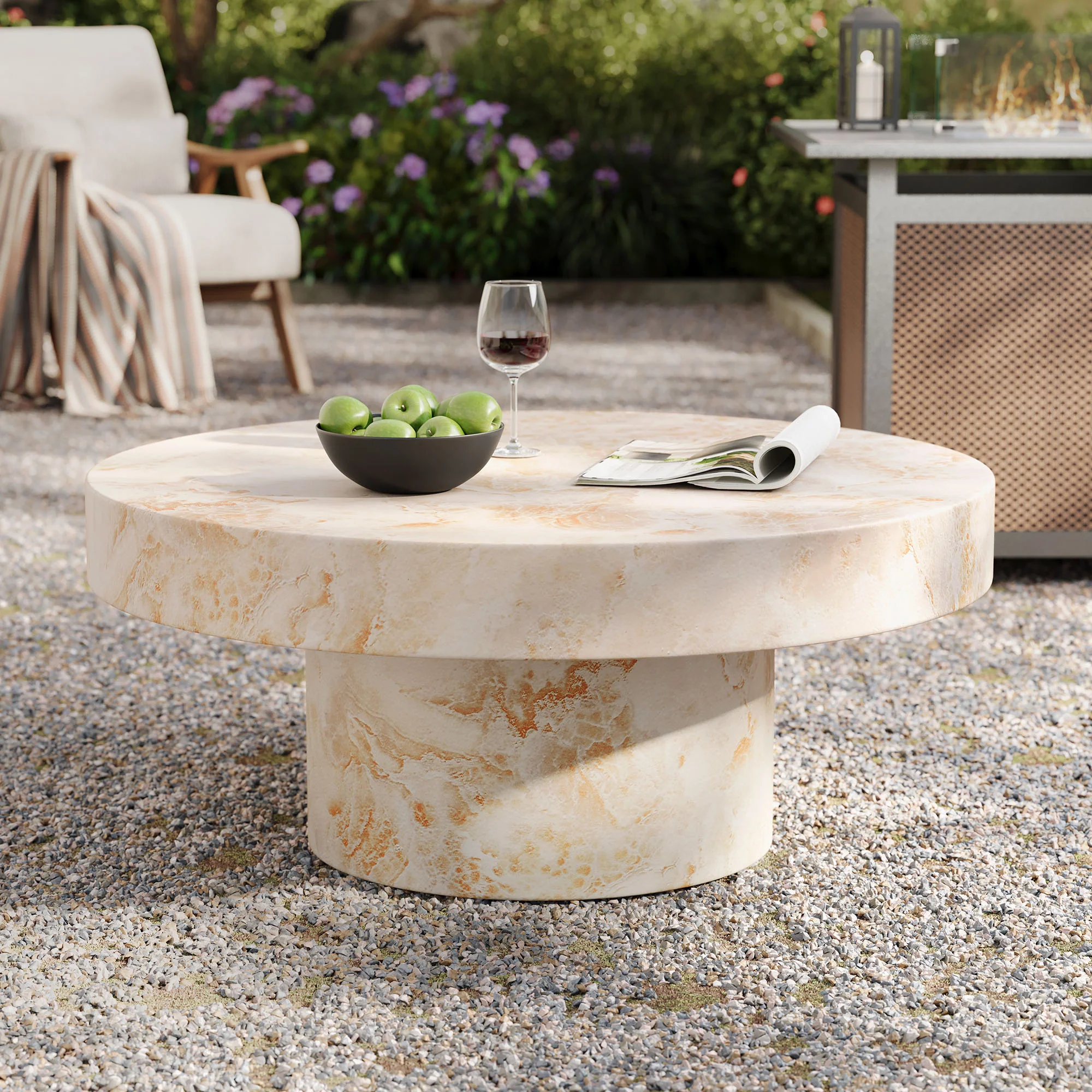 Alora Indoor - Outdoor Patio Concrete Round Coffee Table by Modway - Image 9