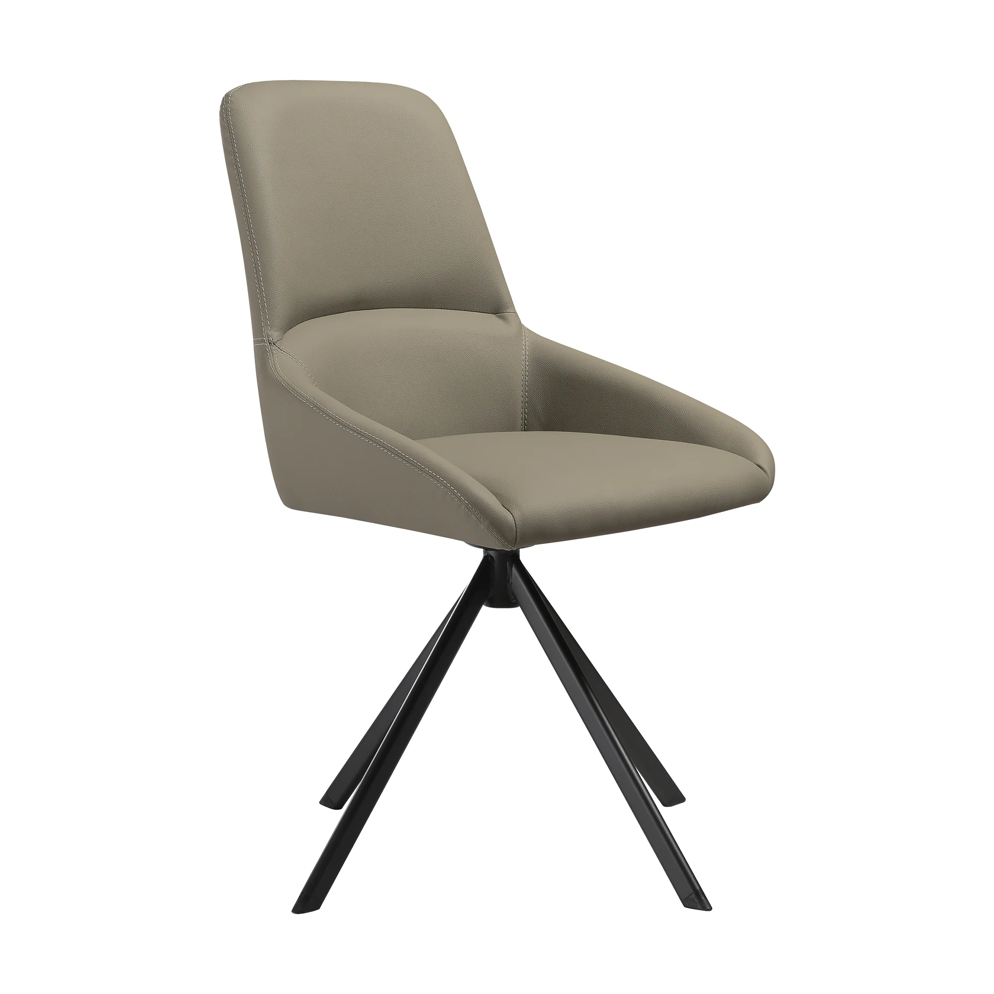 Alora Maverick 5 Piece Extendable Dining Set with Taupe Gray Faux Leather Chairs By Armen Living - Image 3