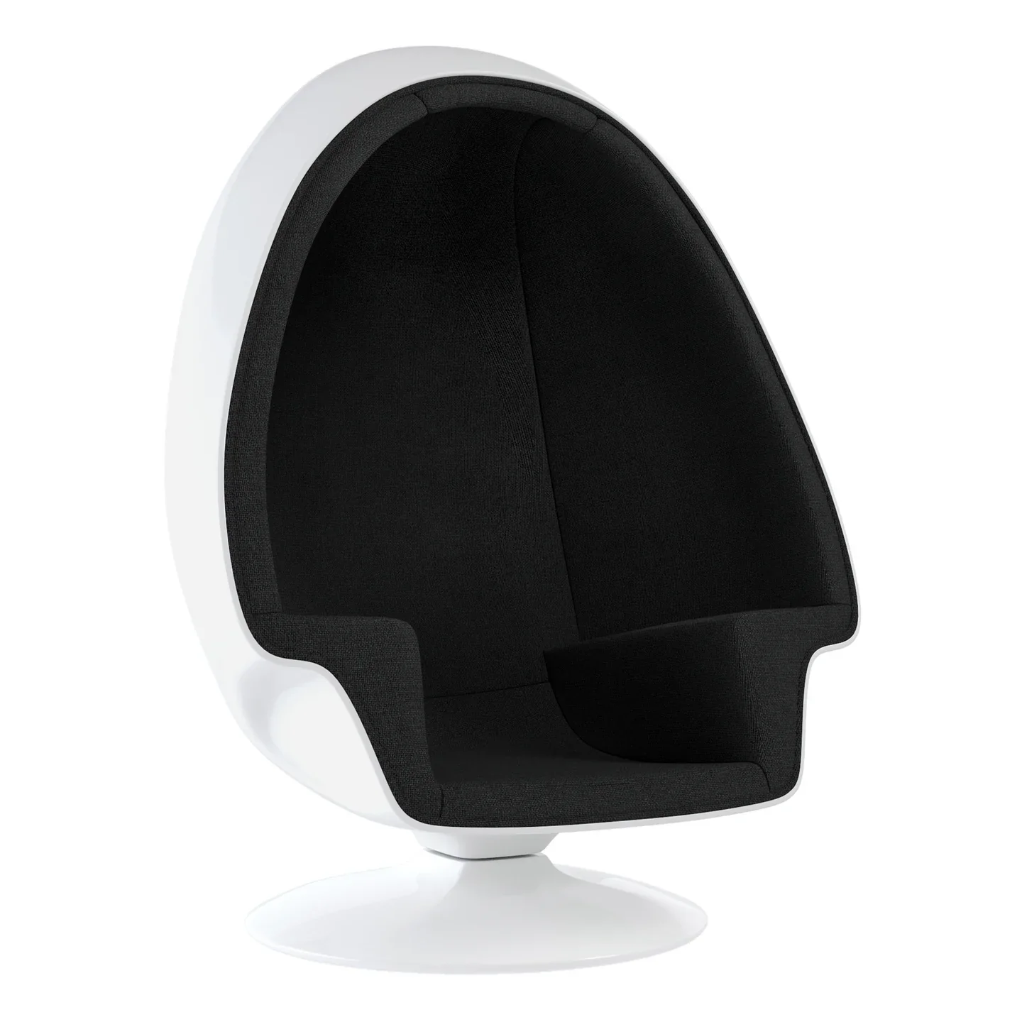Alpha Egg Chair & Ottoman, Black By World Modern Design - Image 2