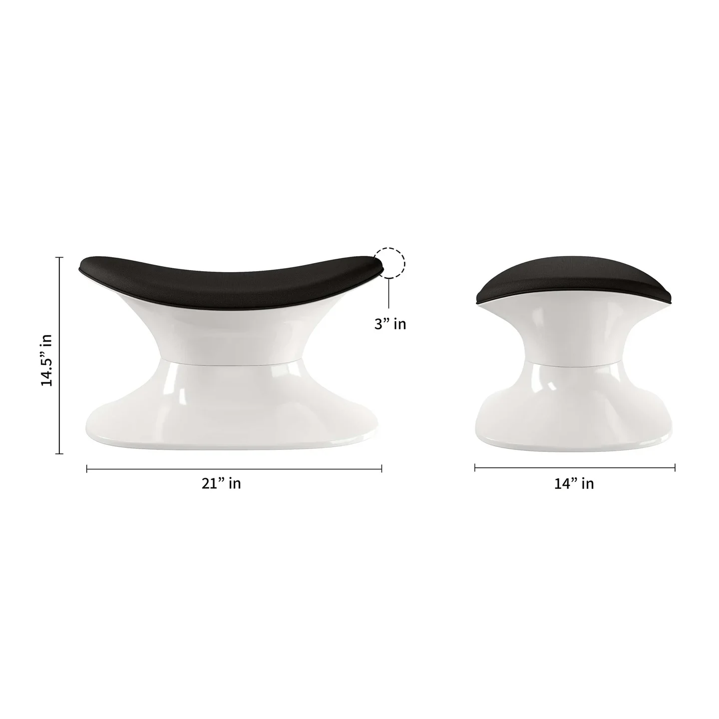 Alpha Ottoman, Black By World Modern Design - Image 2
