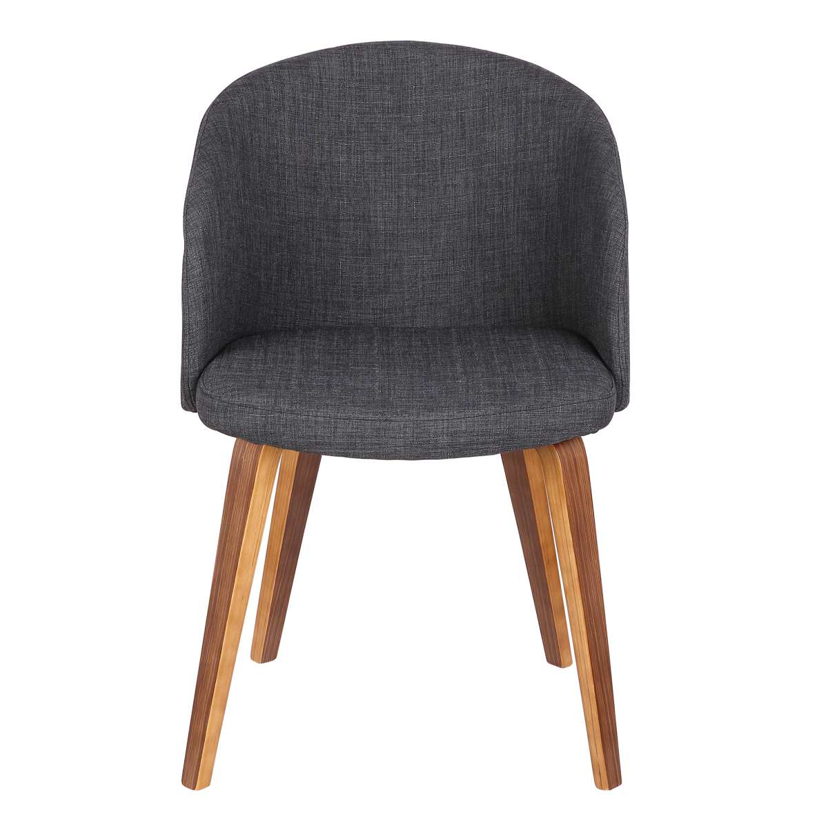 Alpine Mid-Century Dining Chair in Charcoal Fabric with Walnut Wood By Armen Living - Image 2