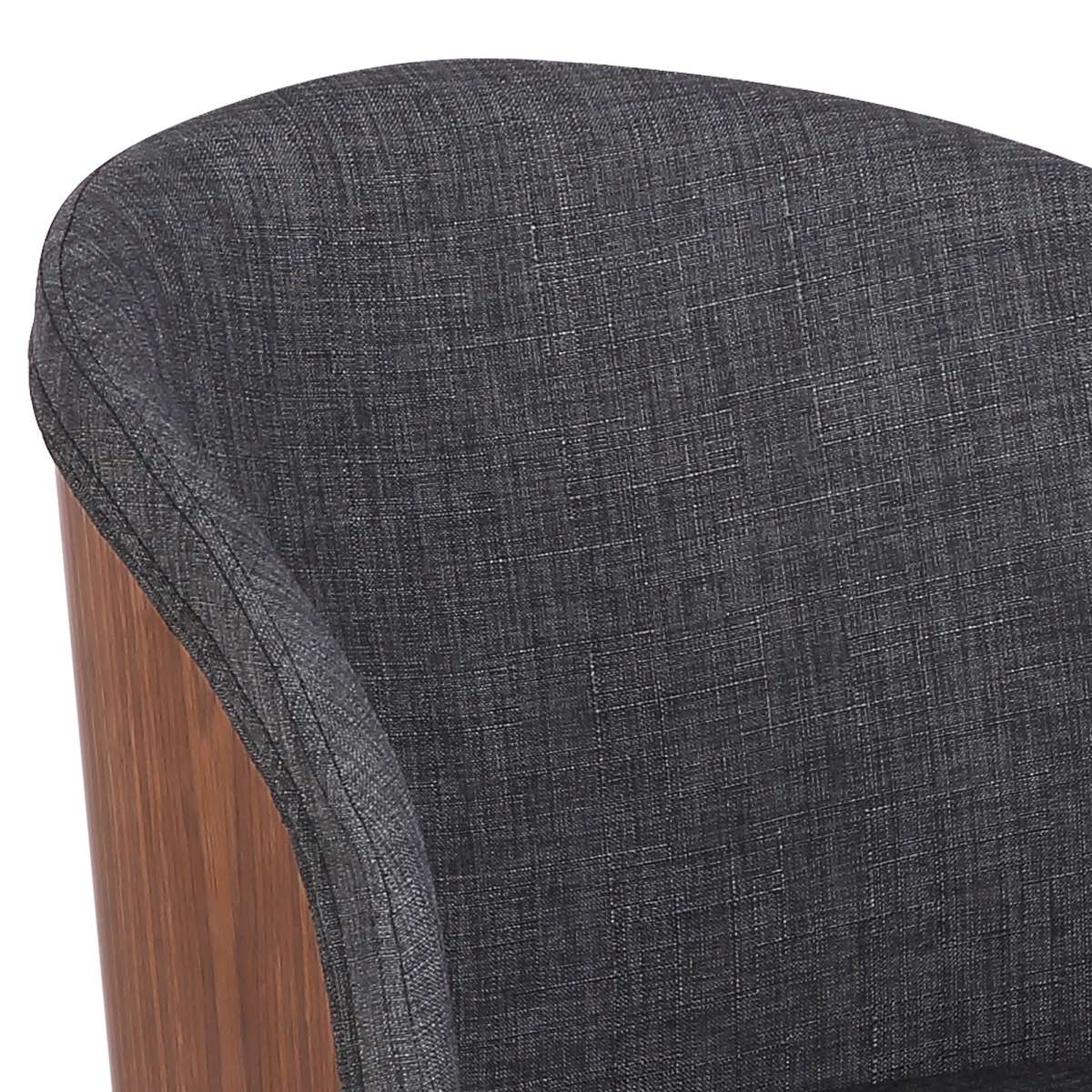 Alpine Mid-Century Dining Chair in Charcoal Fabric with Walnut Wood By Armen Living - Image 3