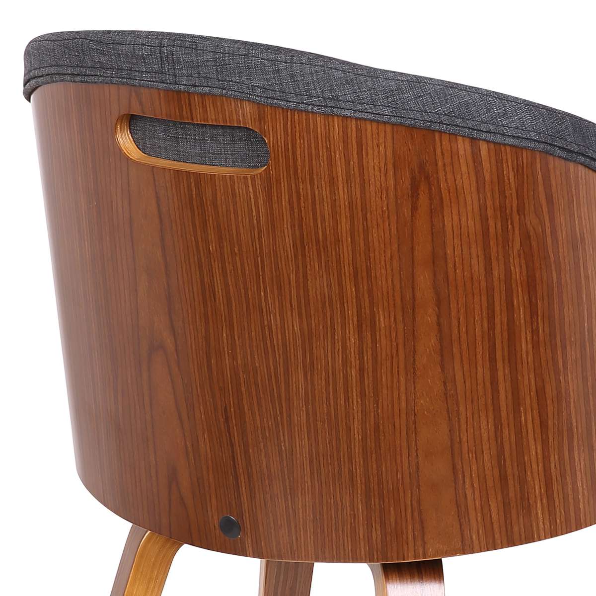 Alpine Mid-Century Dining Chair in Charcoal Fabric with Walnut Wood By Armen Living - Image 4