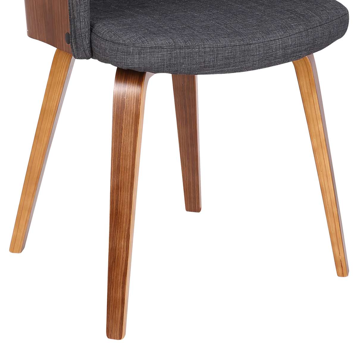 Alpine Mid-Century Dining Chair in Charcoal Fabric with Walnut Wood By Armen Living - Image 5