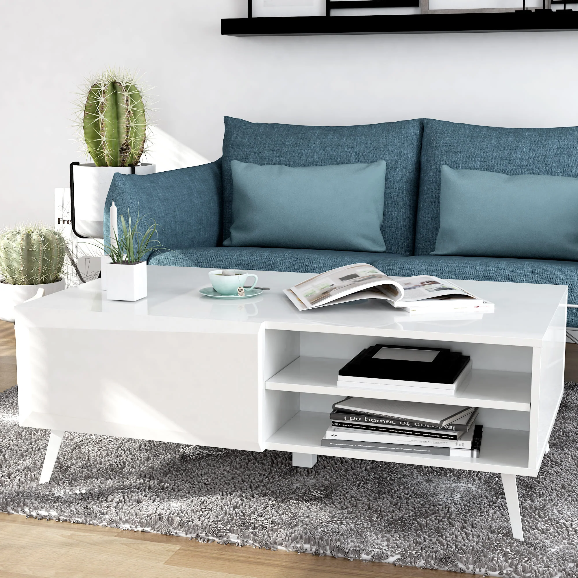 Altus 43" Coffee Table Gloss White By Anderson Teak - Image 6