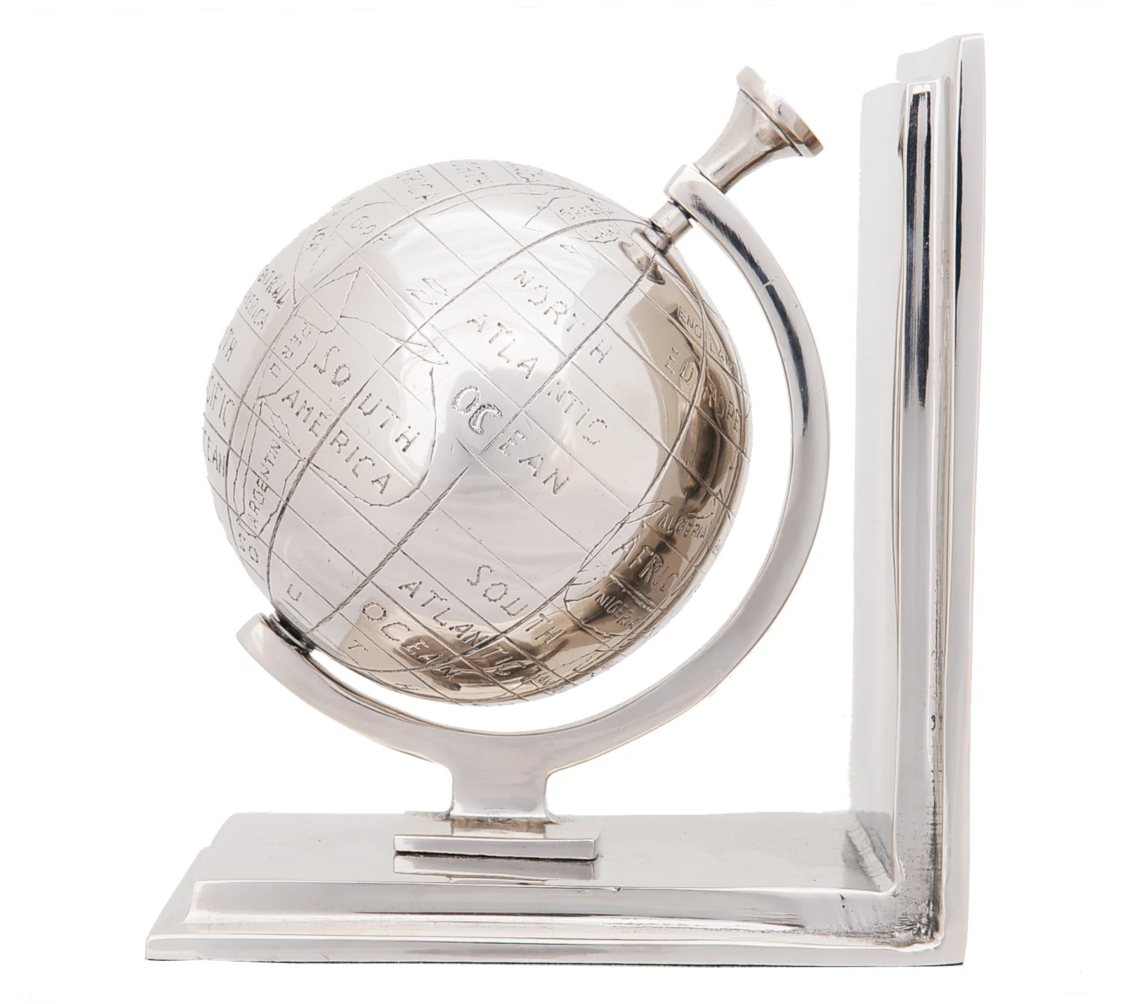 Alum Globe Bookend Set Of Two By Homeroots - Image 4