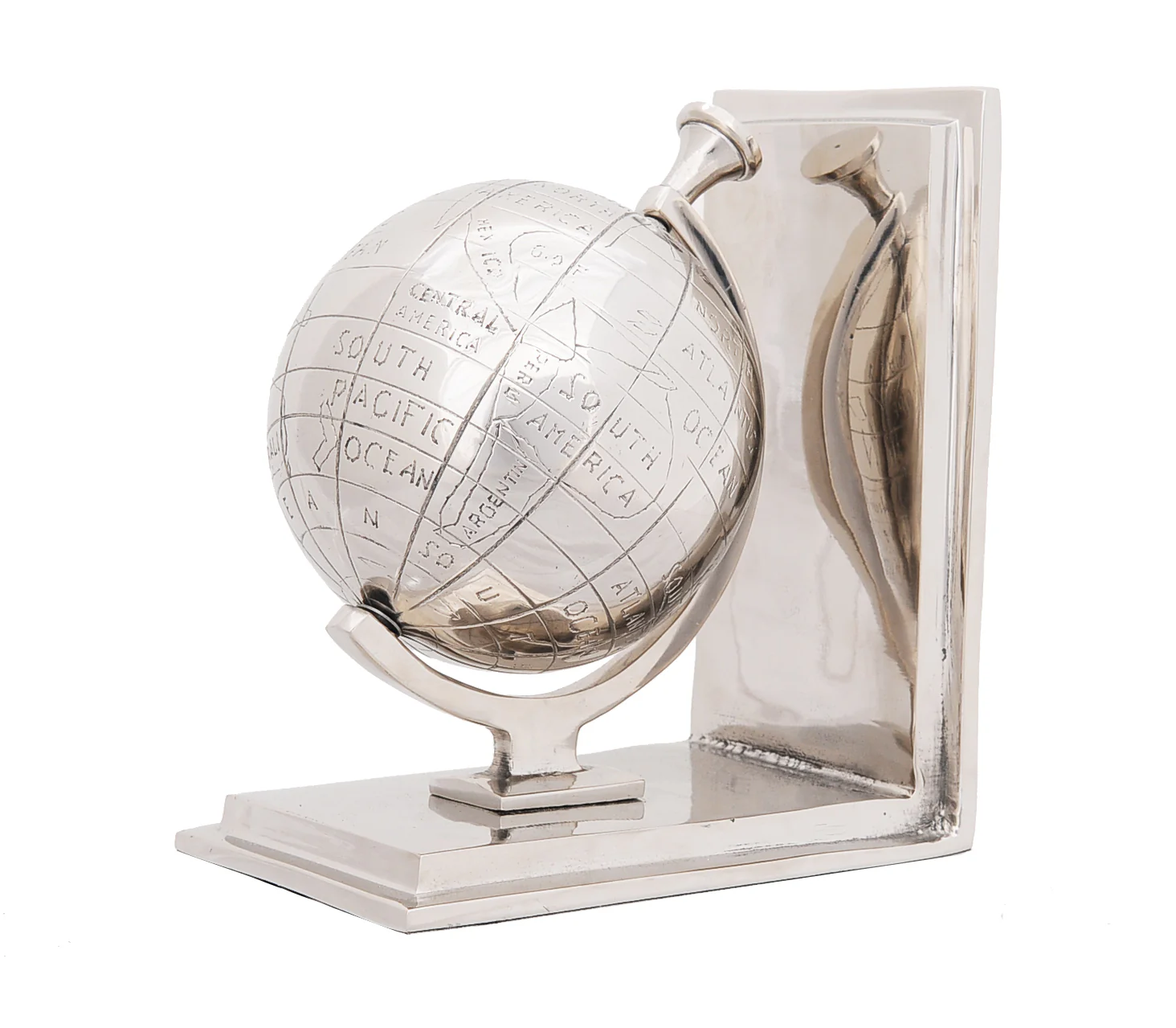 Alum Globe Bookend Set Of Two By Homeroots - Image 5