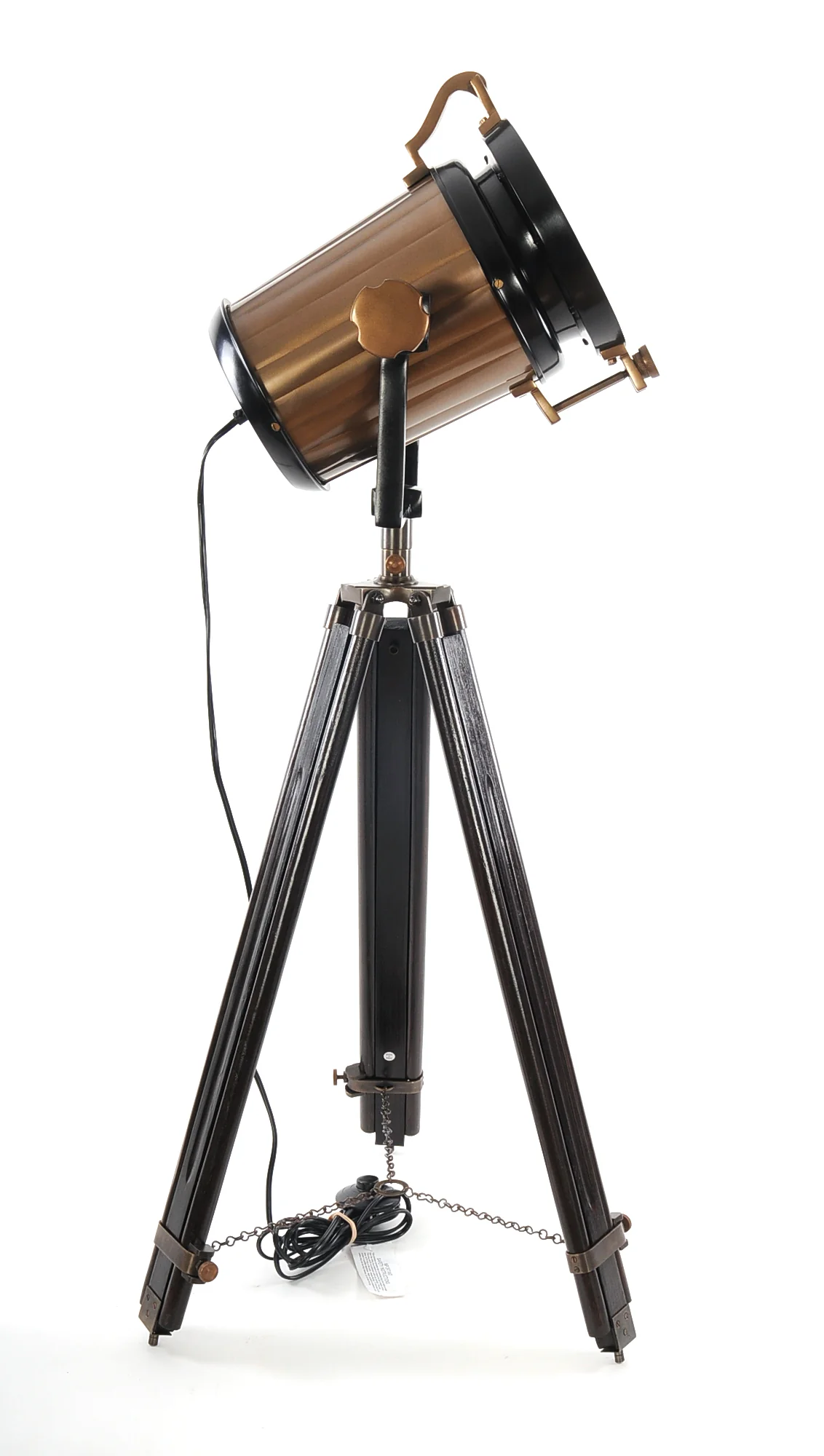 Alum Steel Spot Light Wood Stand Textured Glass By Homeroots - Image 2