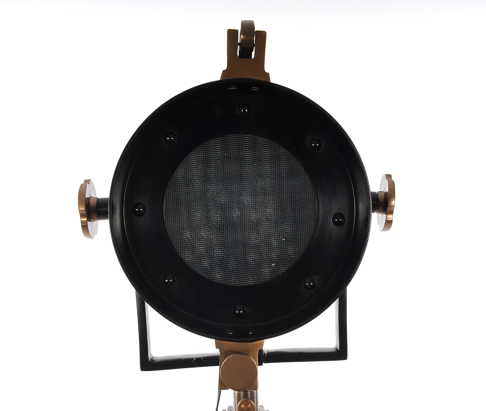 Alum Steel Spot Light Wood Stand Textured Glass By Homeroots - Image 4