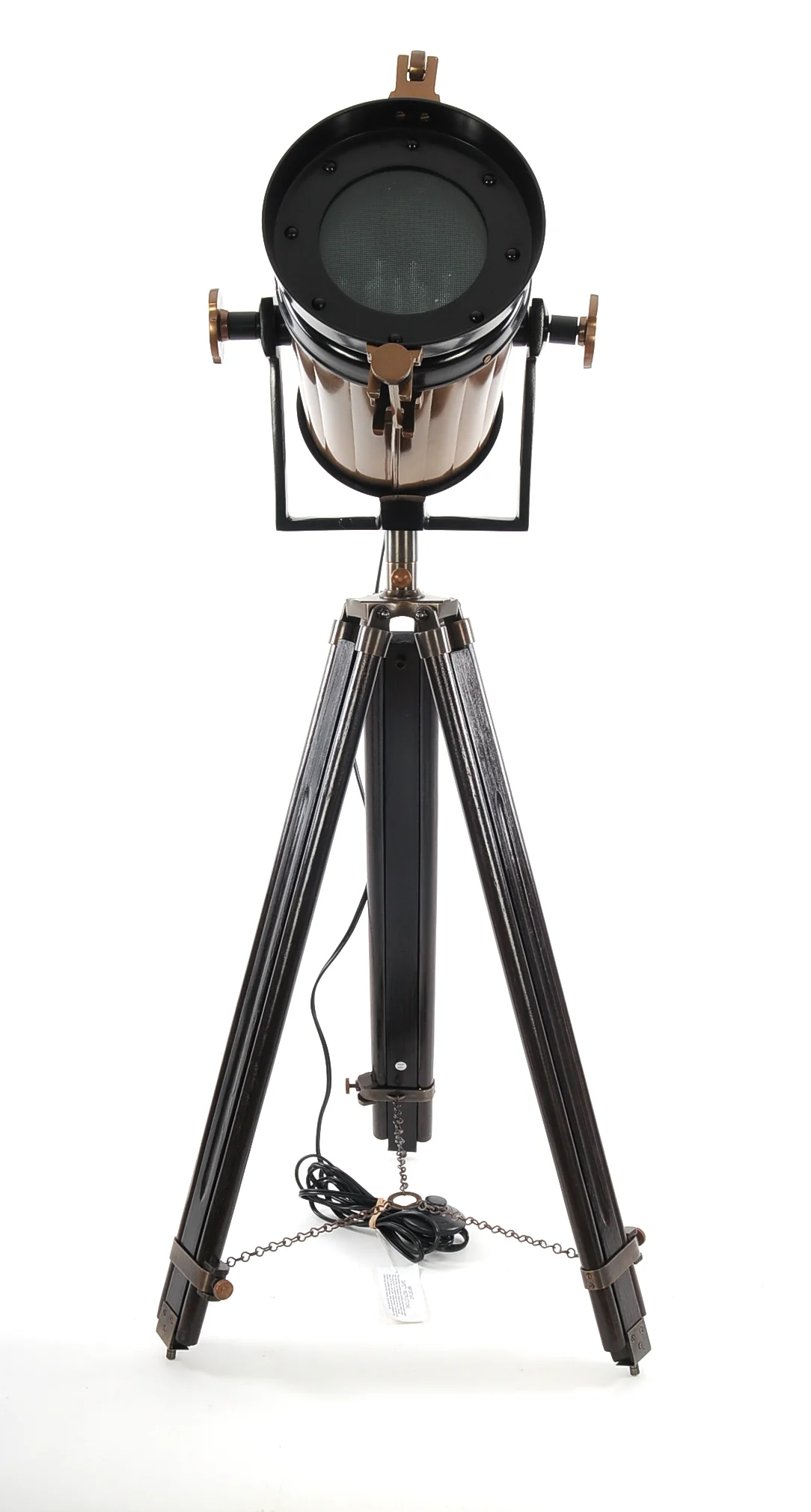 Alum Steel Spot Light Wood Stand Textured Glass By Homeroots - Image 6