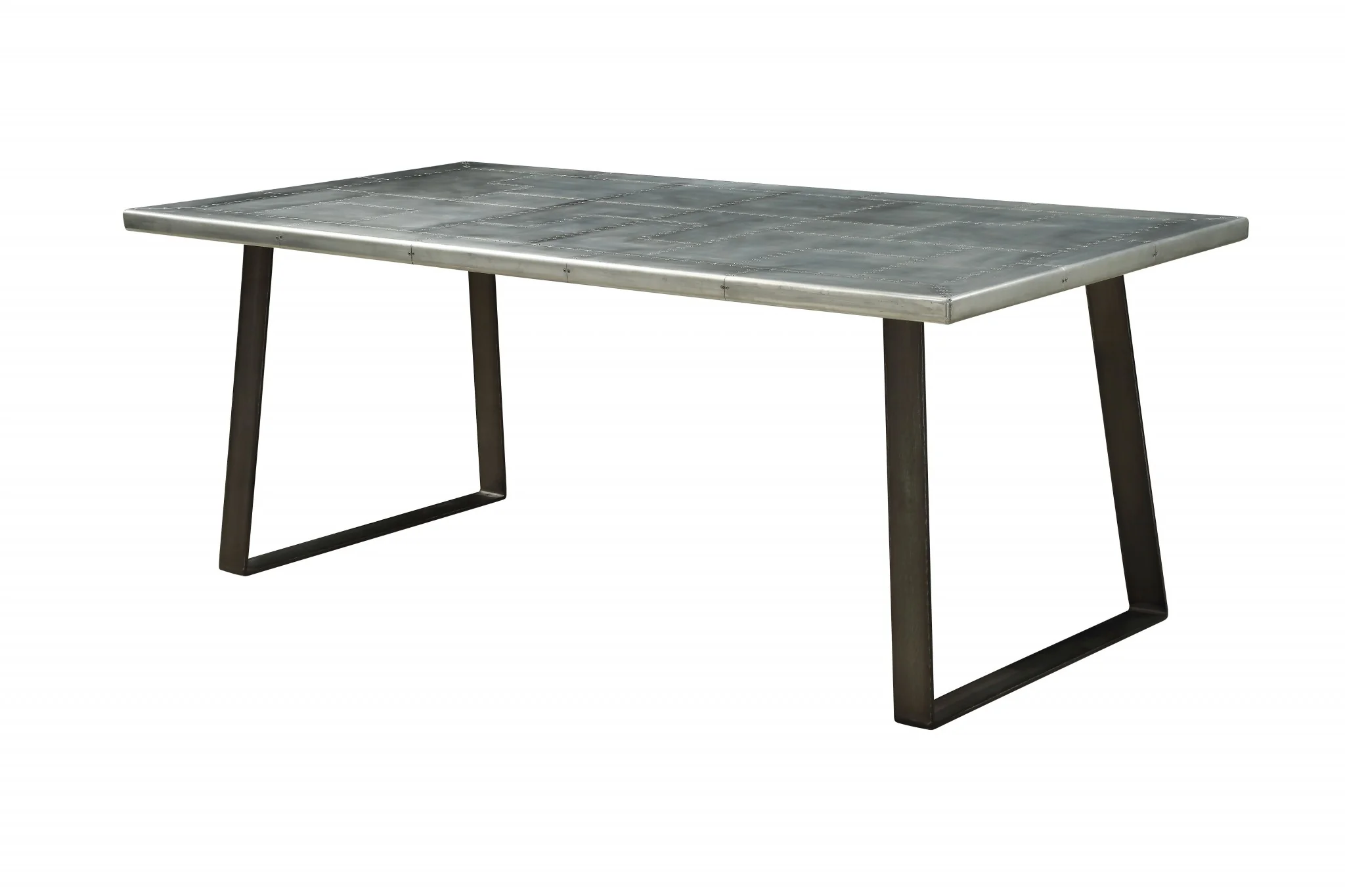 Aluminum And Gunmetal Dining Table By Homeroots - Image 2