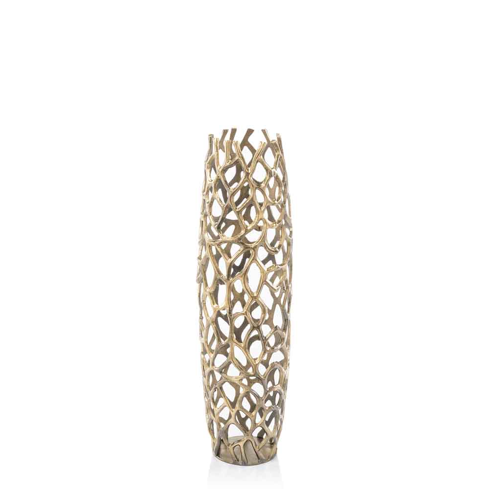Aluminum Gold Twigs Cylinder Floor Vase By Homeroots - Image 4