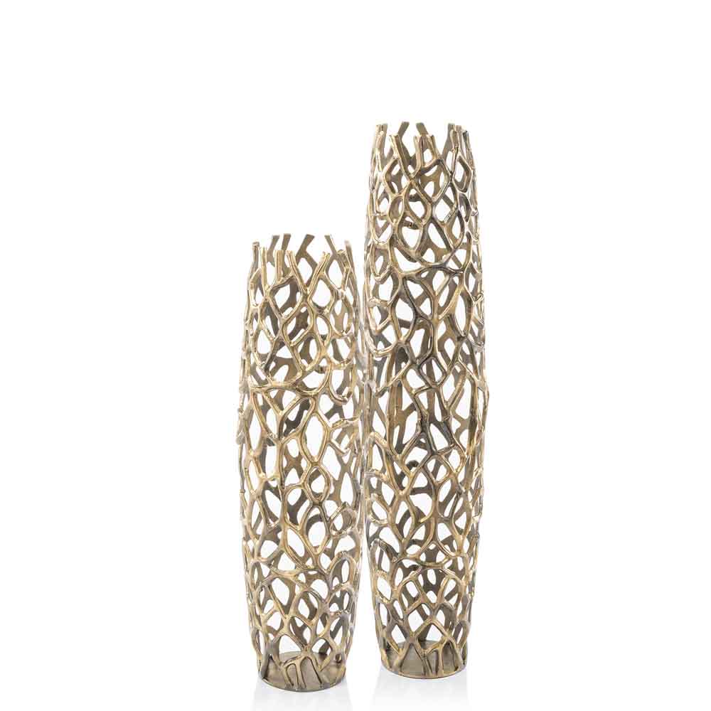 Aluminum Gold Twigs Cylinder Floor Vase By Homeroots - Image 6