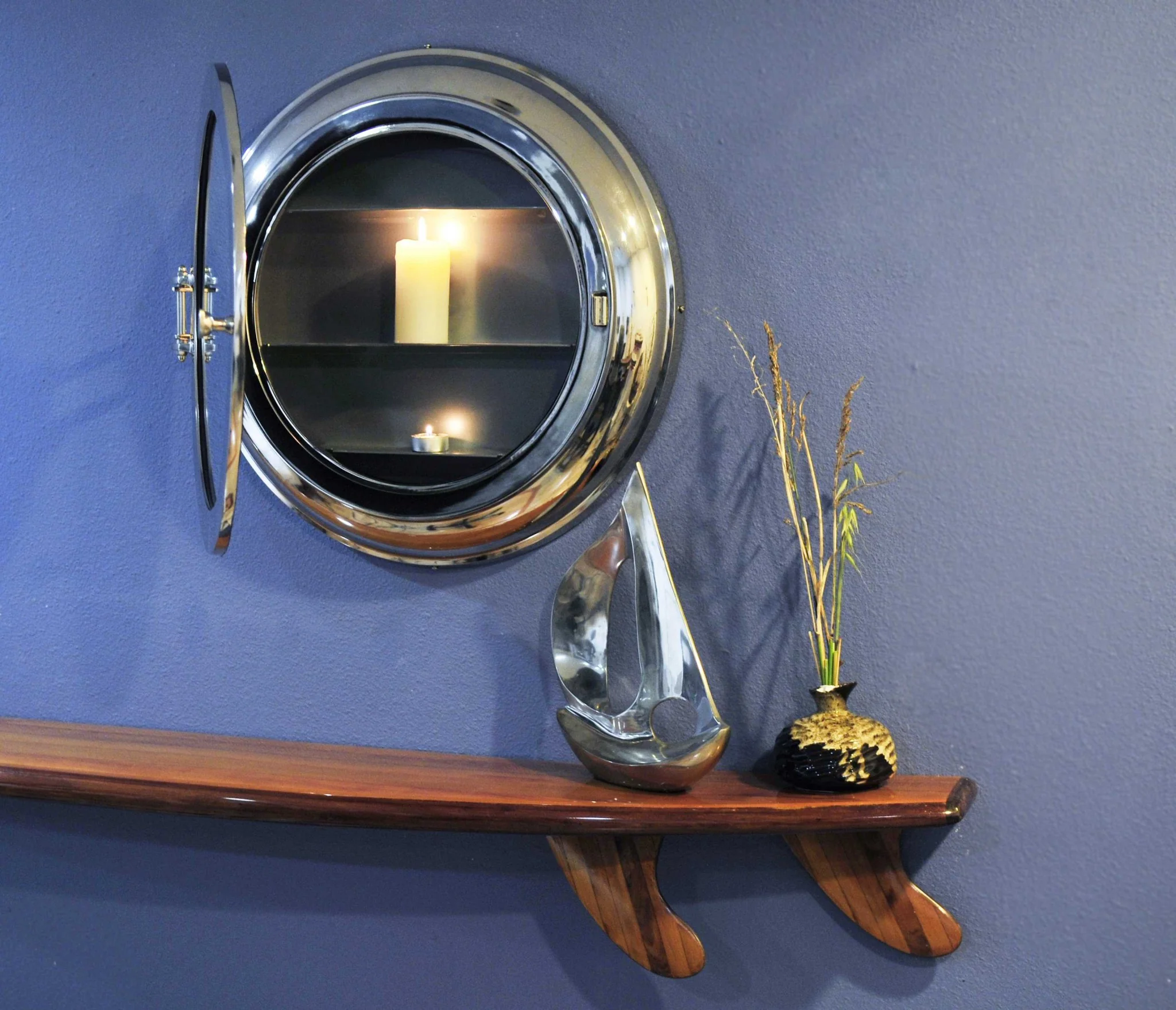 Aluminum Wall Mirror with Storage By Homeroots - Image 4