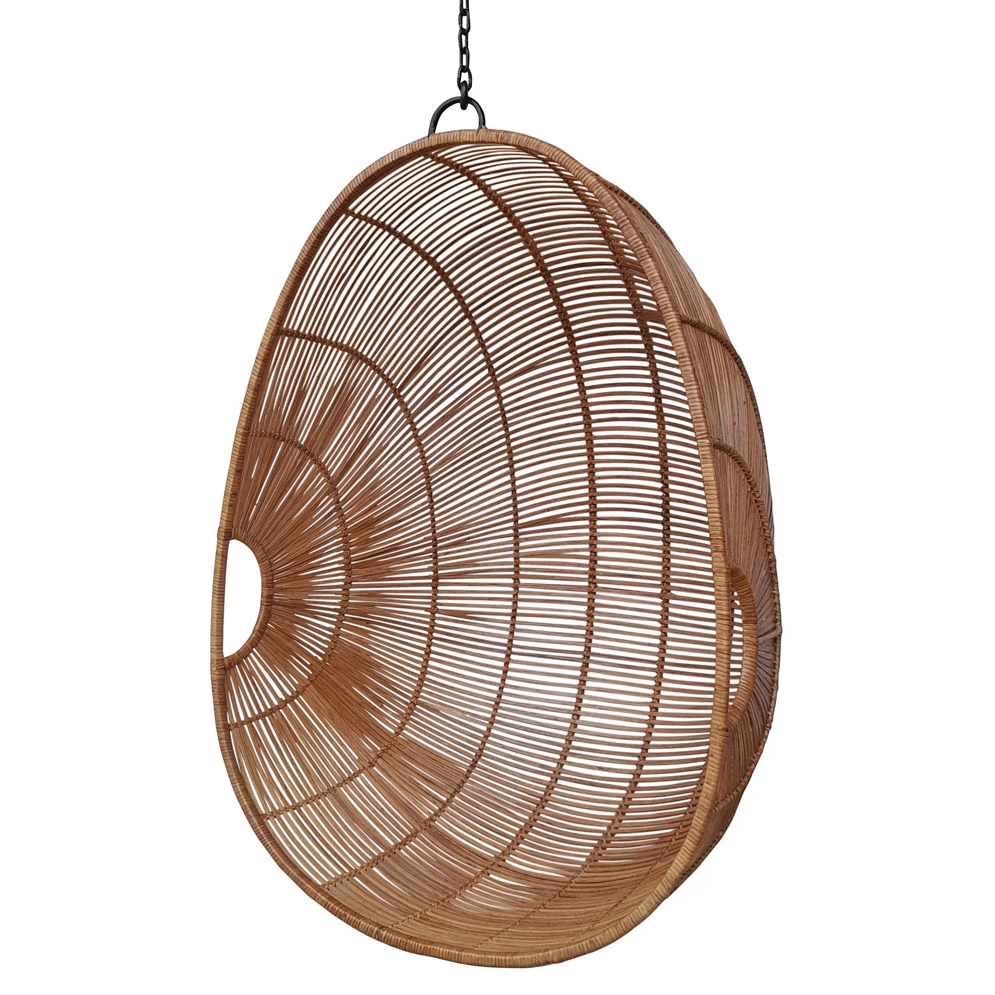 Alva Hanging Chair, Iron & Rattan By HomArt - Image 2
