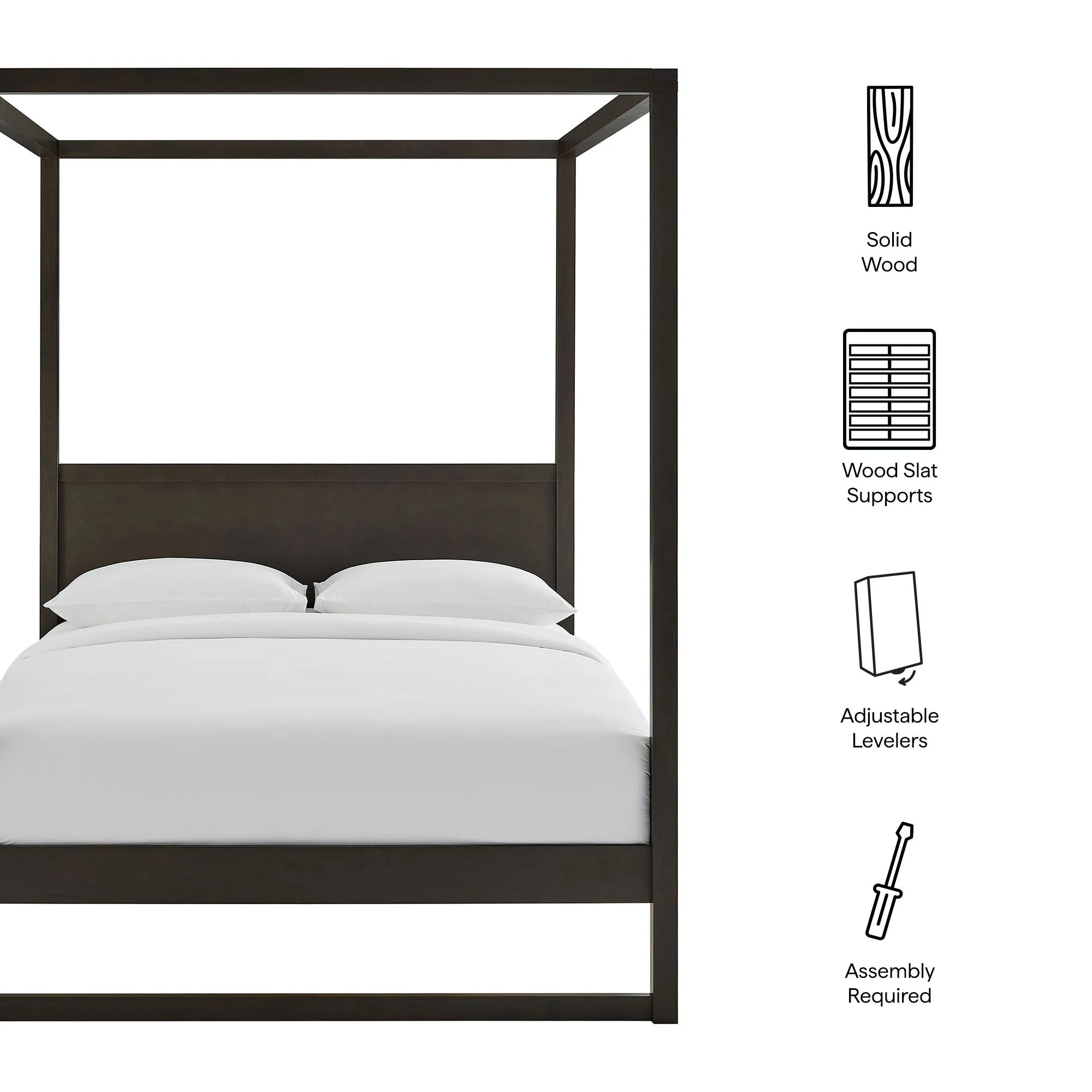 Alva King Wood Canopy Platform Bed by Modway - Image 19
