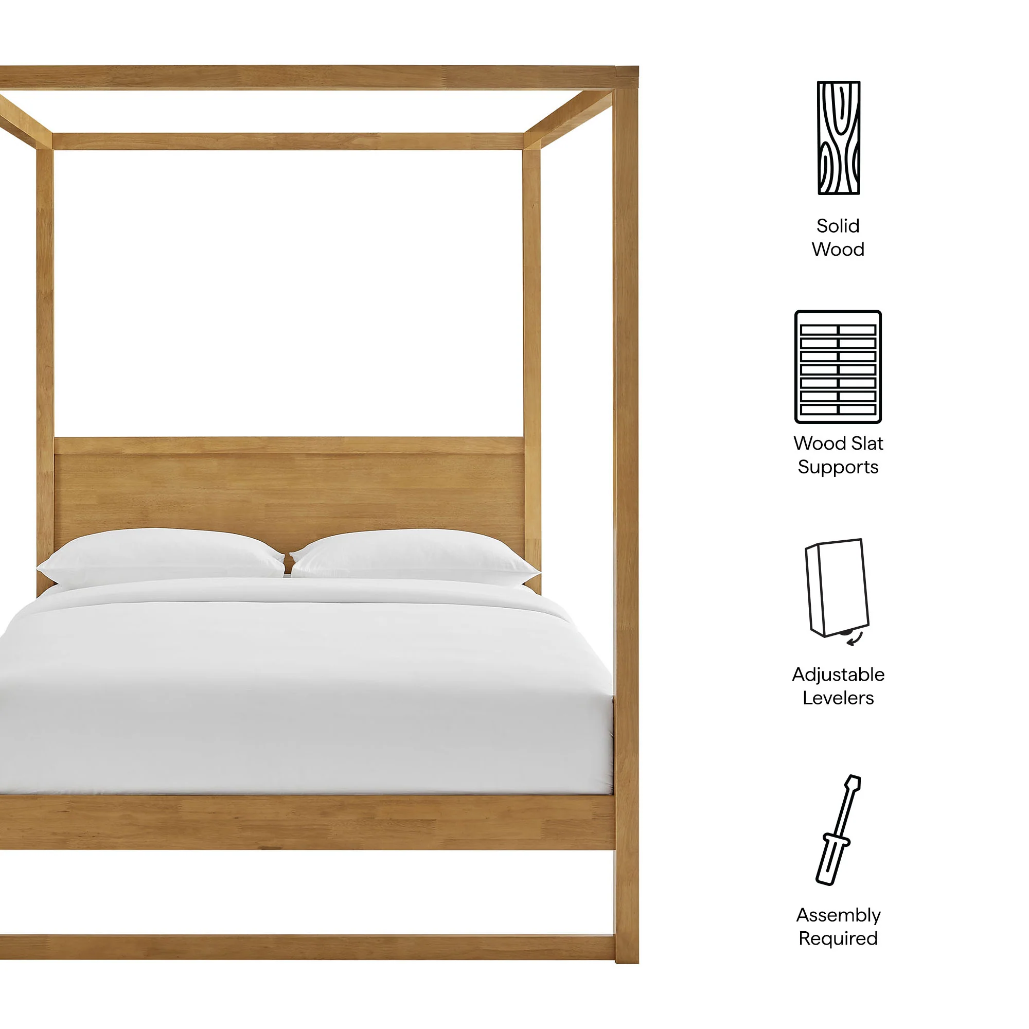 Alva King Wood Canopy Platform Bed by Modway - Image 9