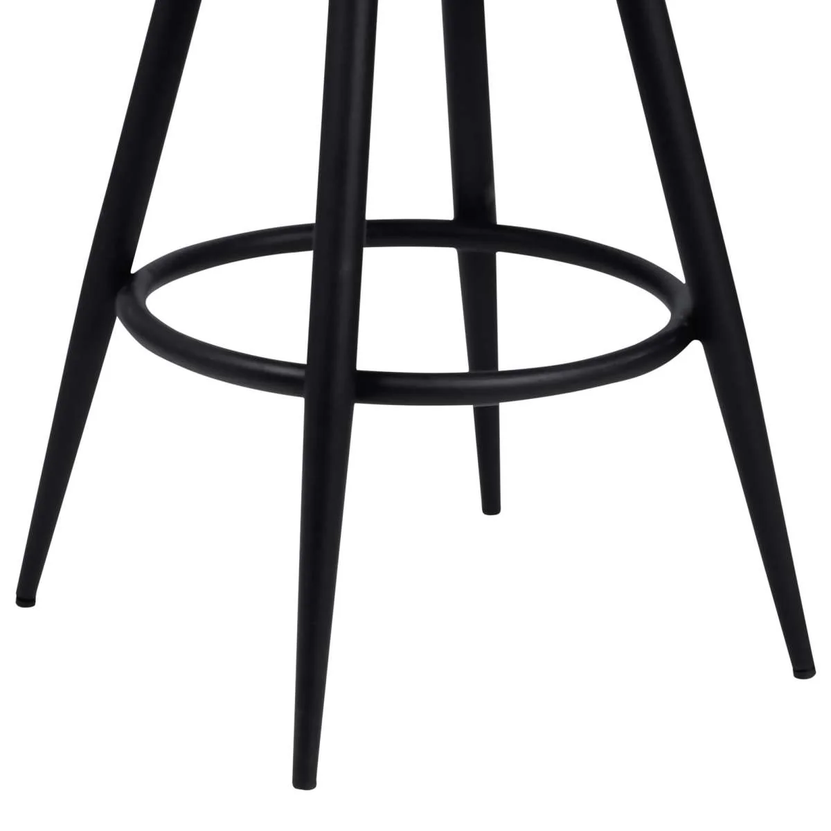 Amador 30" Bar Height Barstool in a Black Powder Coated Finish and Vintage Coffee Faux Leather By Armen Living - Image 4