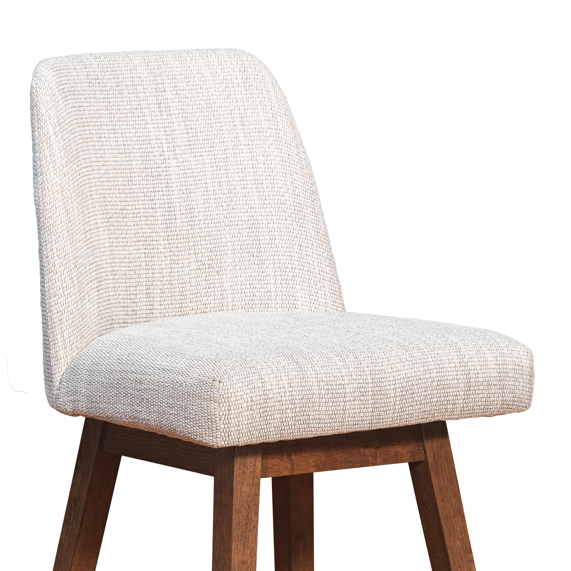 Amalie Swivel Bar Stool in Brown Oak Wood Finish with Beige Fabric By Armen Living - Image 7