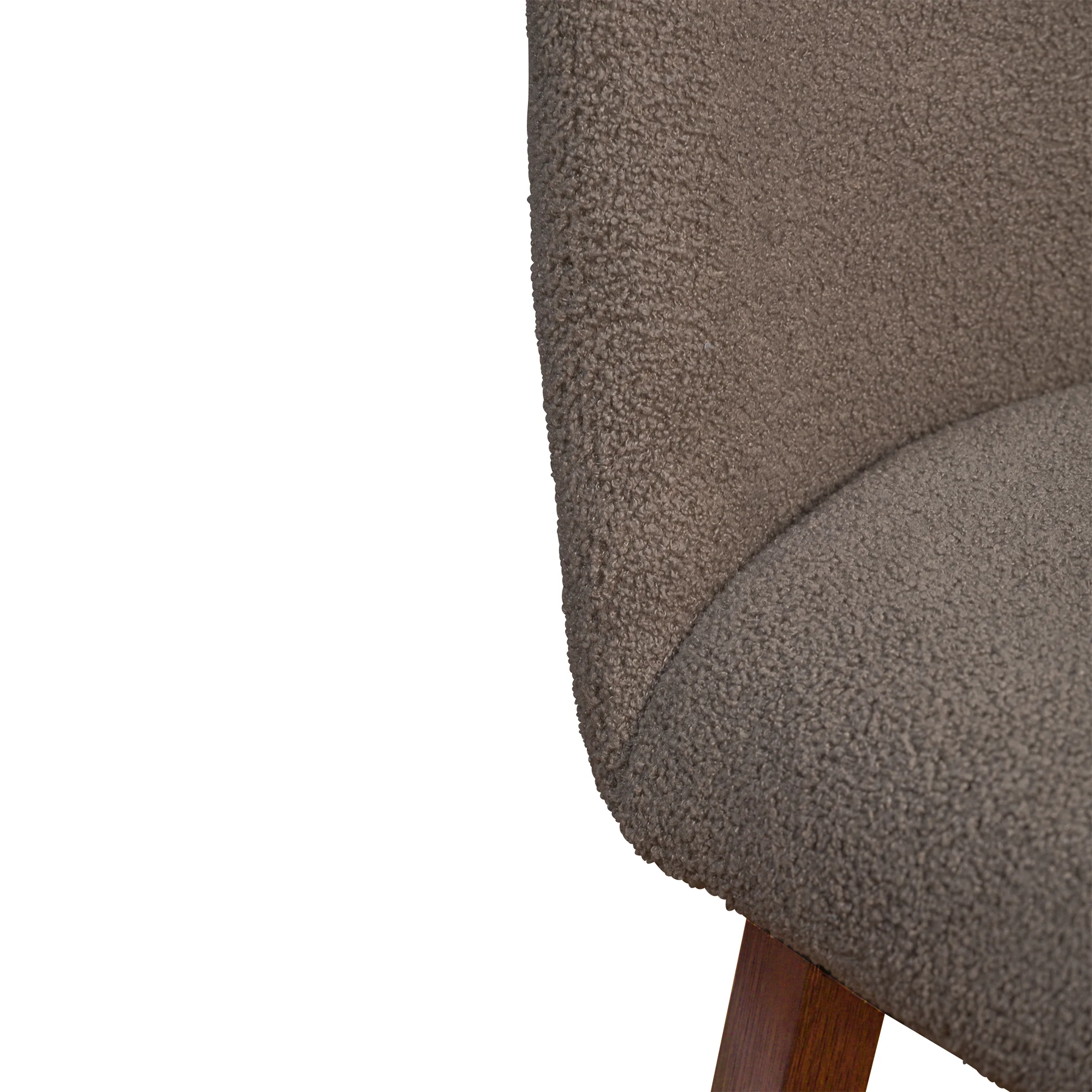 Amalie Swivel Bar Stool in Brown Oak Wood Finish with Taupe Boucle Fabric By Armen Living - Image 10