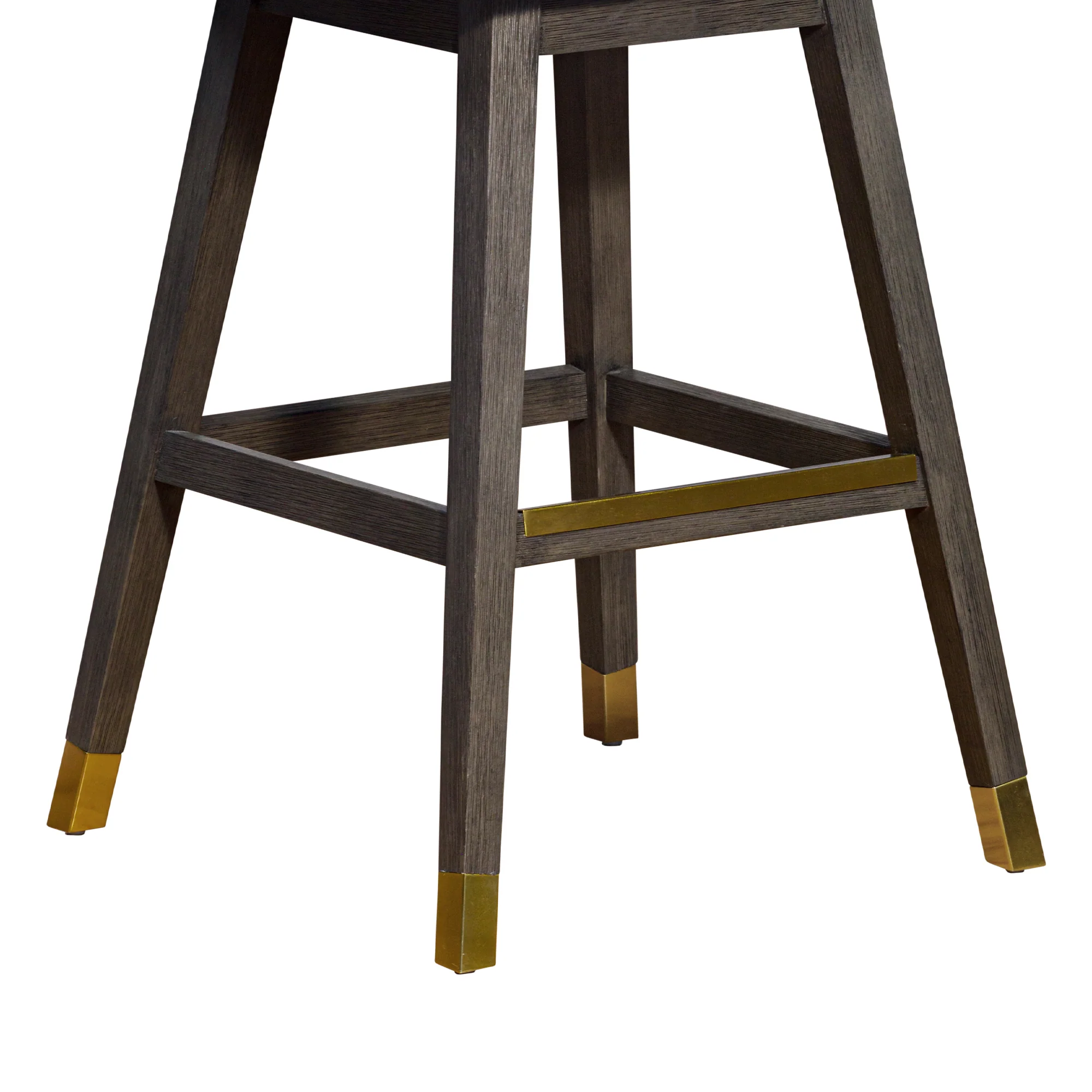 Amalie Swivel Bar Stool in Grey Oak Wood Finish with Grey Boucle Fabric By Armen Living - Image 8