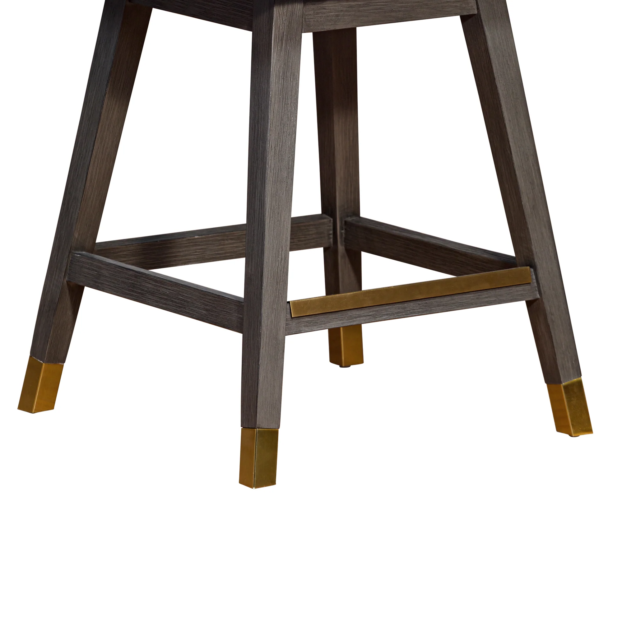 Amalie Swivel Counter Stool in Grey Oak Wood Finish with Grey Boucle Fabric By Armen Living - Image 8
