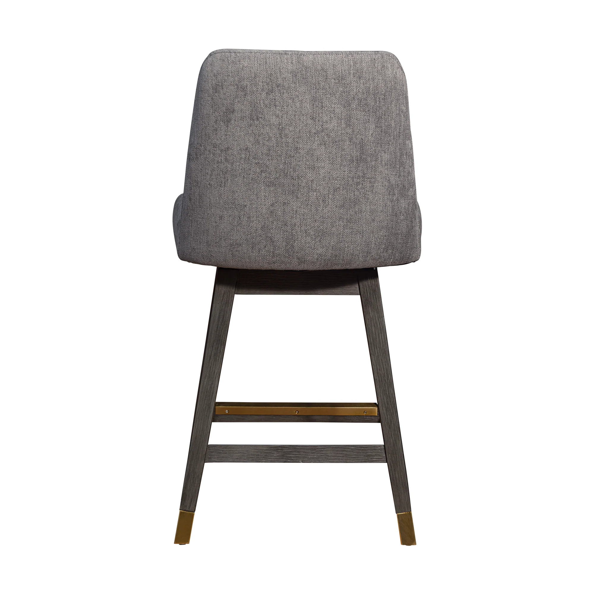 Amalie Swivel Counter Stool in Grey Oak Wood Finish with Mocha Fabric By Armen Living - Image 6