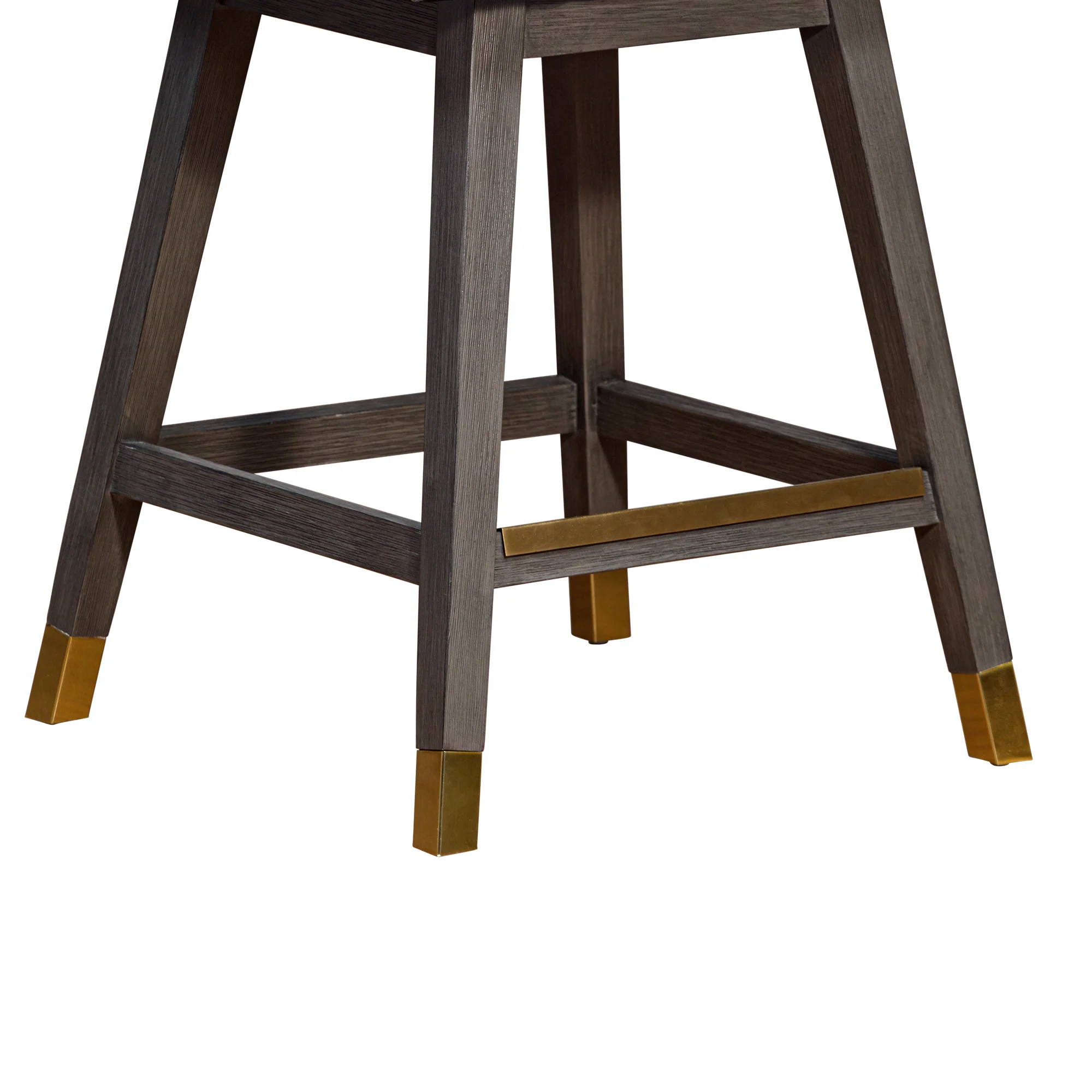 Amalie Swivel Counter Stool in Grey Oak Wood Finish with Mocha Fabric By Armen Living - Image 8
