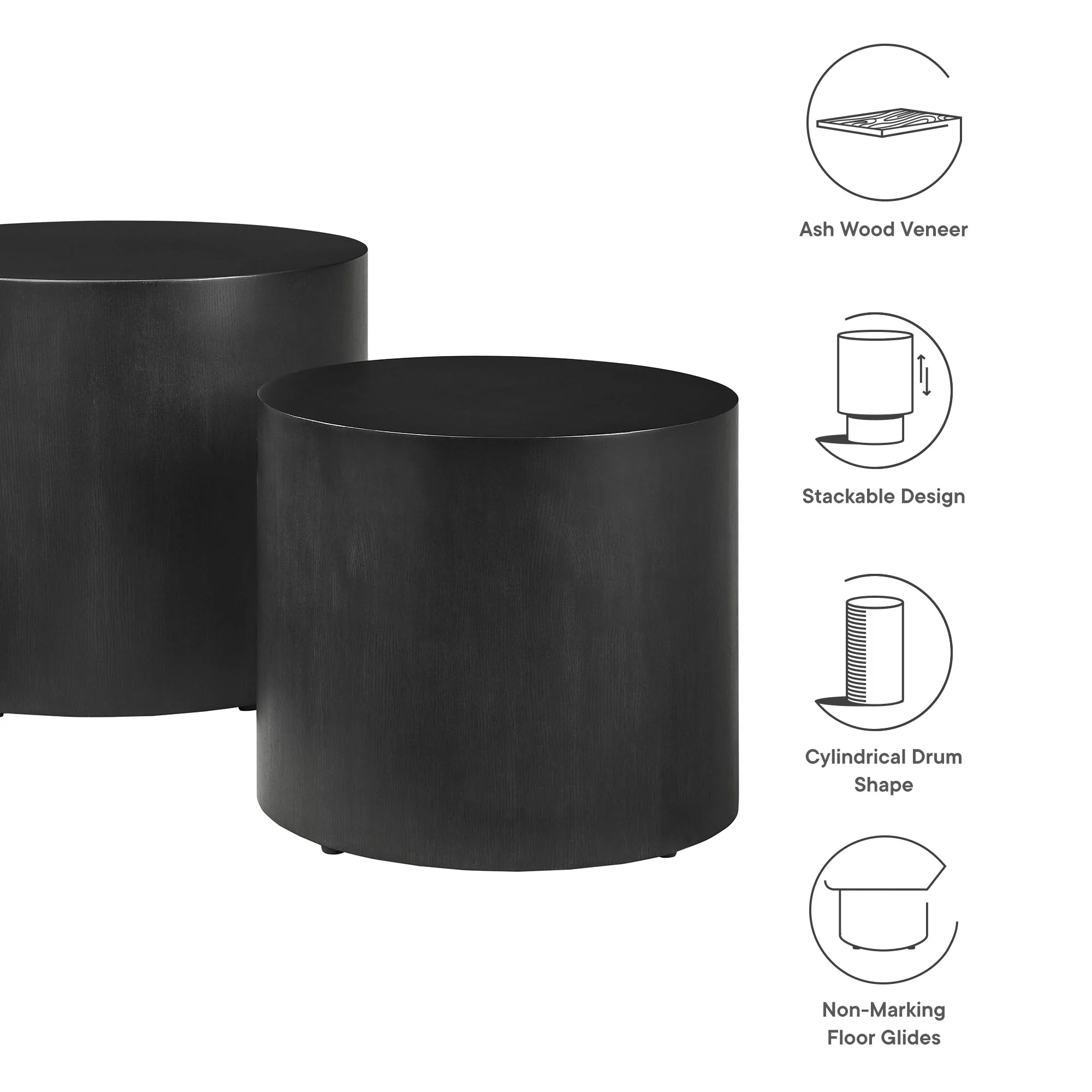 Amani Round Nesting Coffee Tables Set of 2 by Modway - Image 10