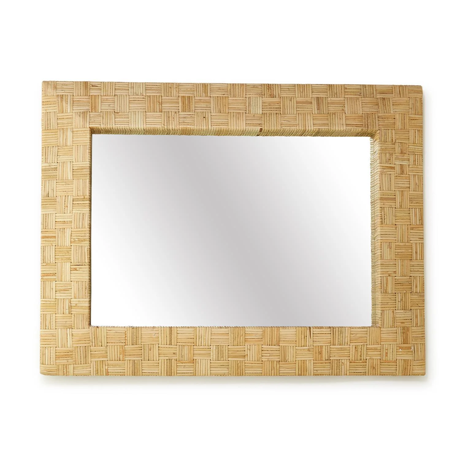 Amanyara Hand Woven Rectangle Rattan Wall Mirror By Two's Company - Image 2