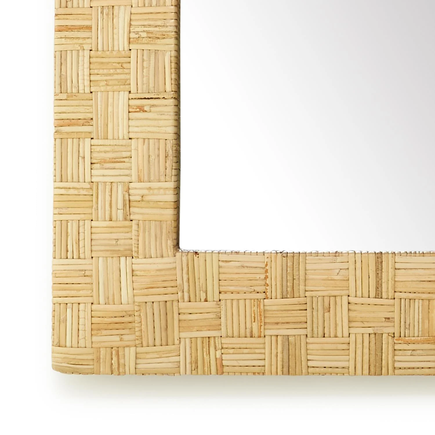 Amanyara Hand Woven Rectangle Rattan Wall Mirror By Two's Company - Image 3