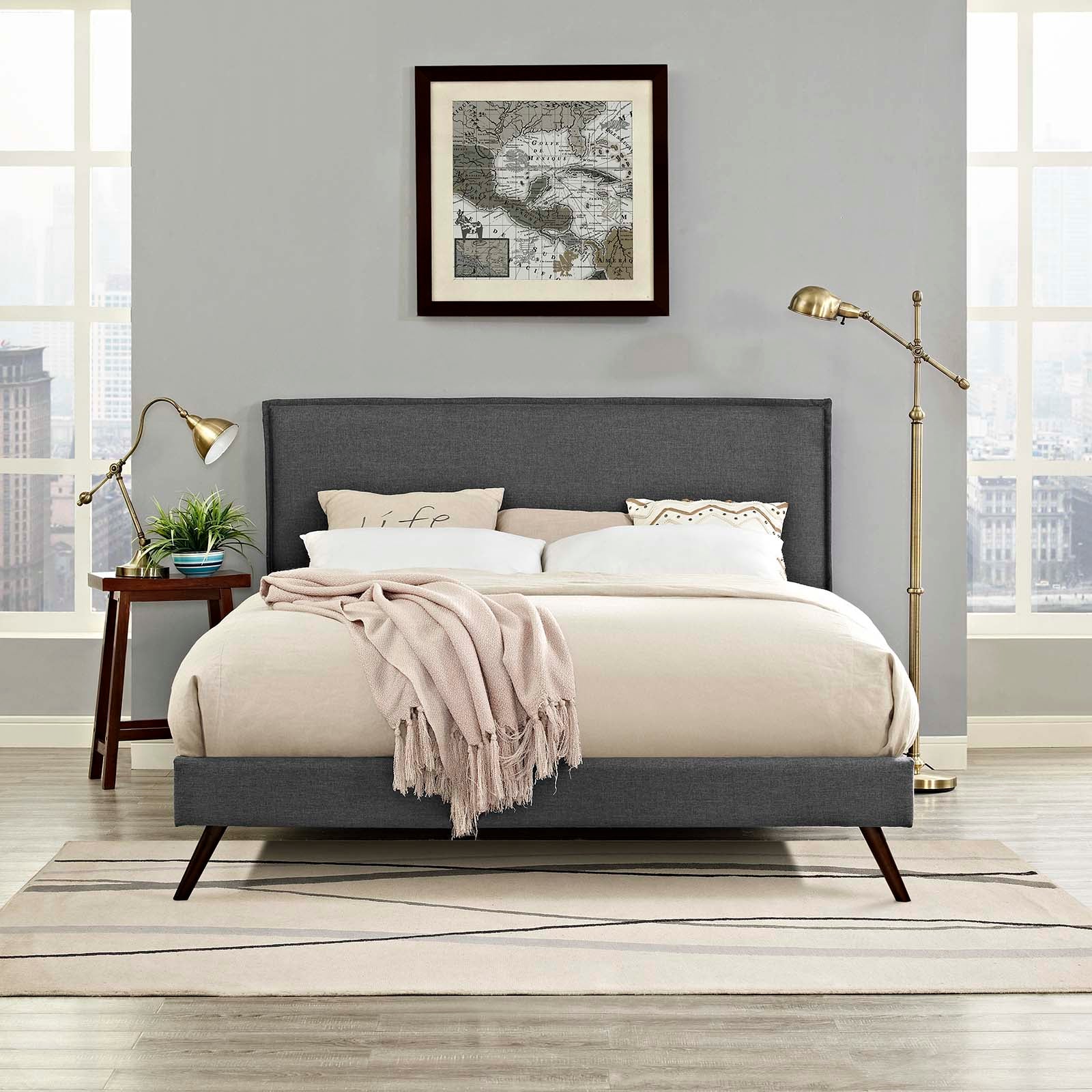Amaris Queen Fabric Platform Bed with Round Splayed Legs By Modway - MOD-5904 - Image 7