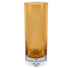 Amber Mouth Blown Bubble Glass Thick Walled Cylinder Vase By Homeroots - Image 2