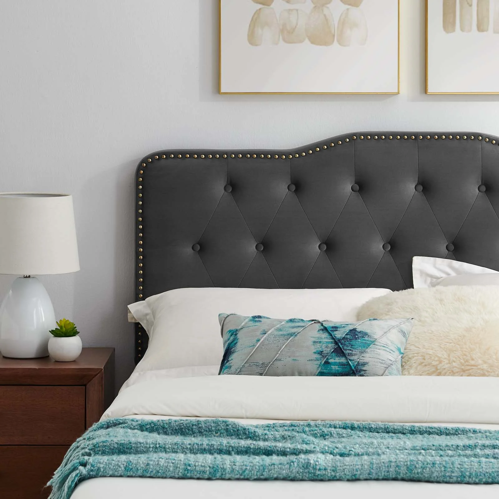 Amber Performance Velvet Queen Platform Bed By Modway - MOD-6775 - Image 2