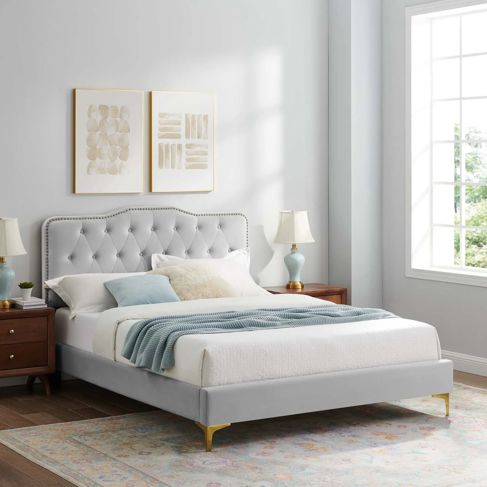 Amber Performance Velvet Queen Platform Bed By Modway - MOD-6775 - Image 38