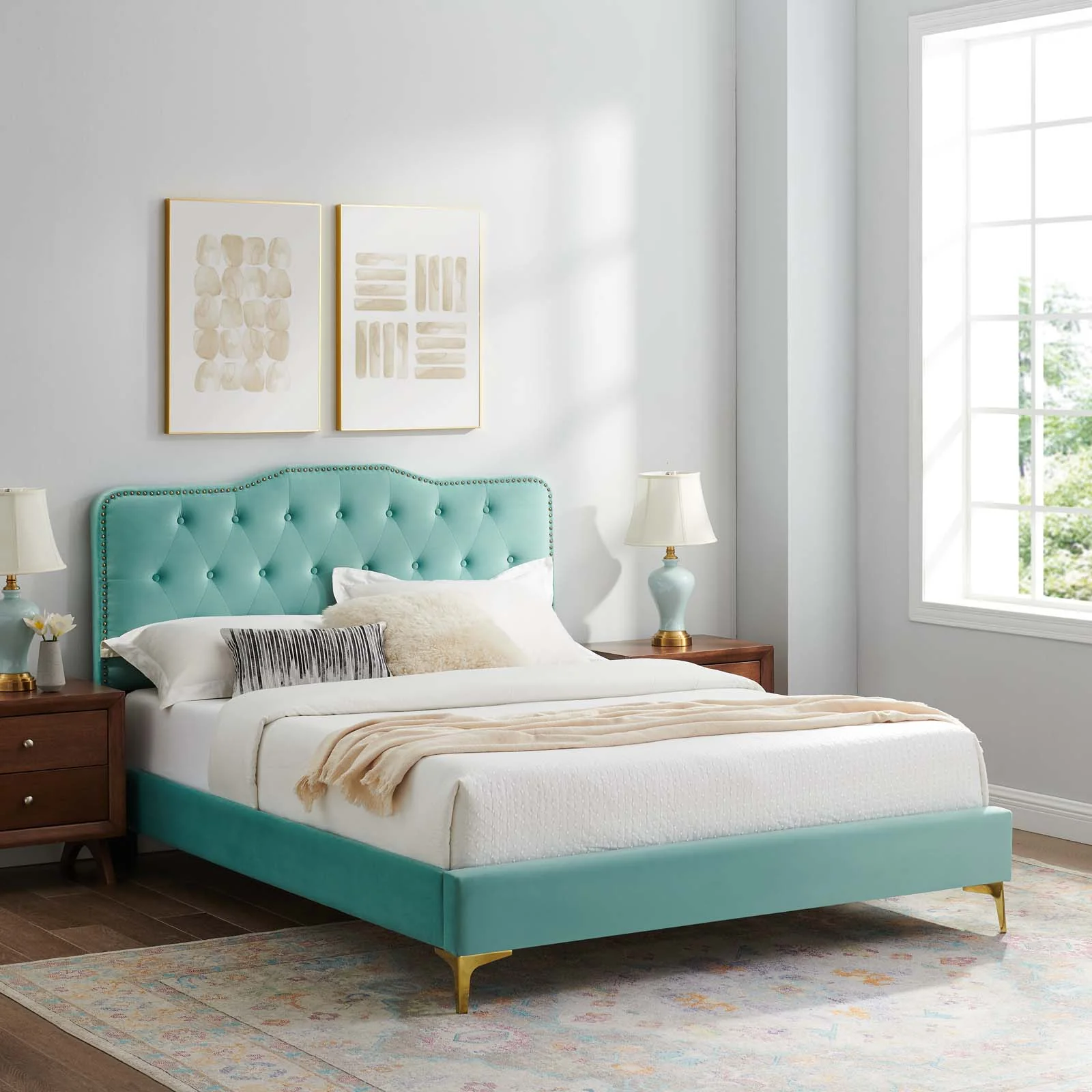 Amber Performance Velvet Queen Platform Bed By Modway - MOD-6775 - Image 53