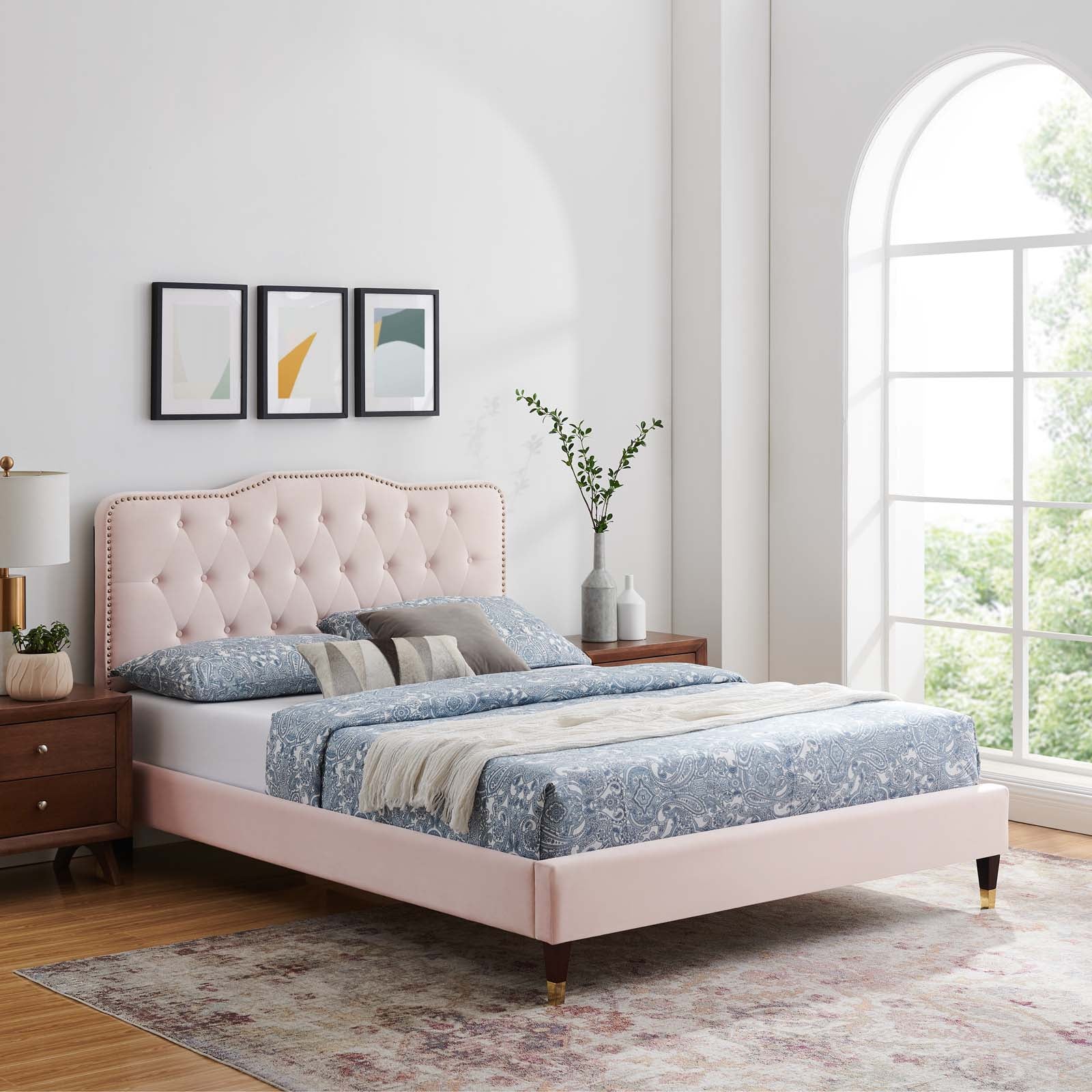 Amber Performance Velvet Queen Platform Bed By Modway - MOD-6776 - Image 78