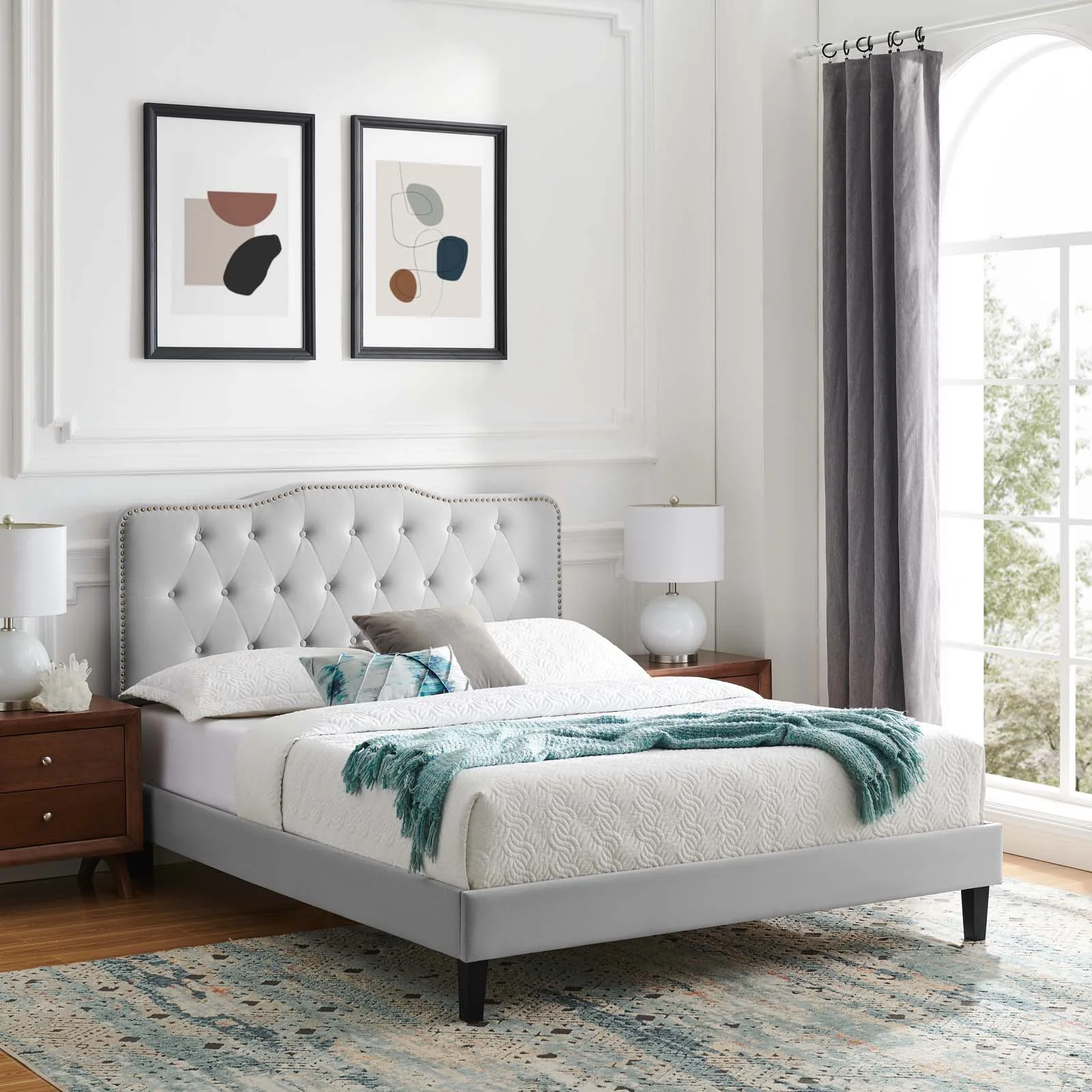 Amber Performance Velvet Queen Platform Bed By Modway - MOD-6777 - Image 35