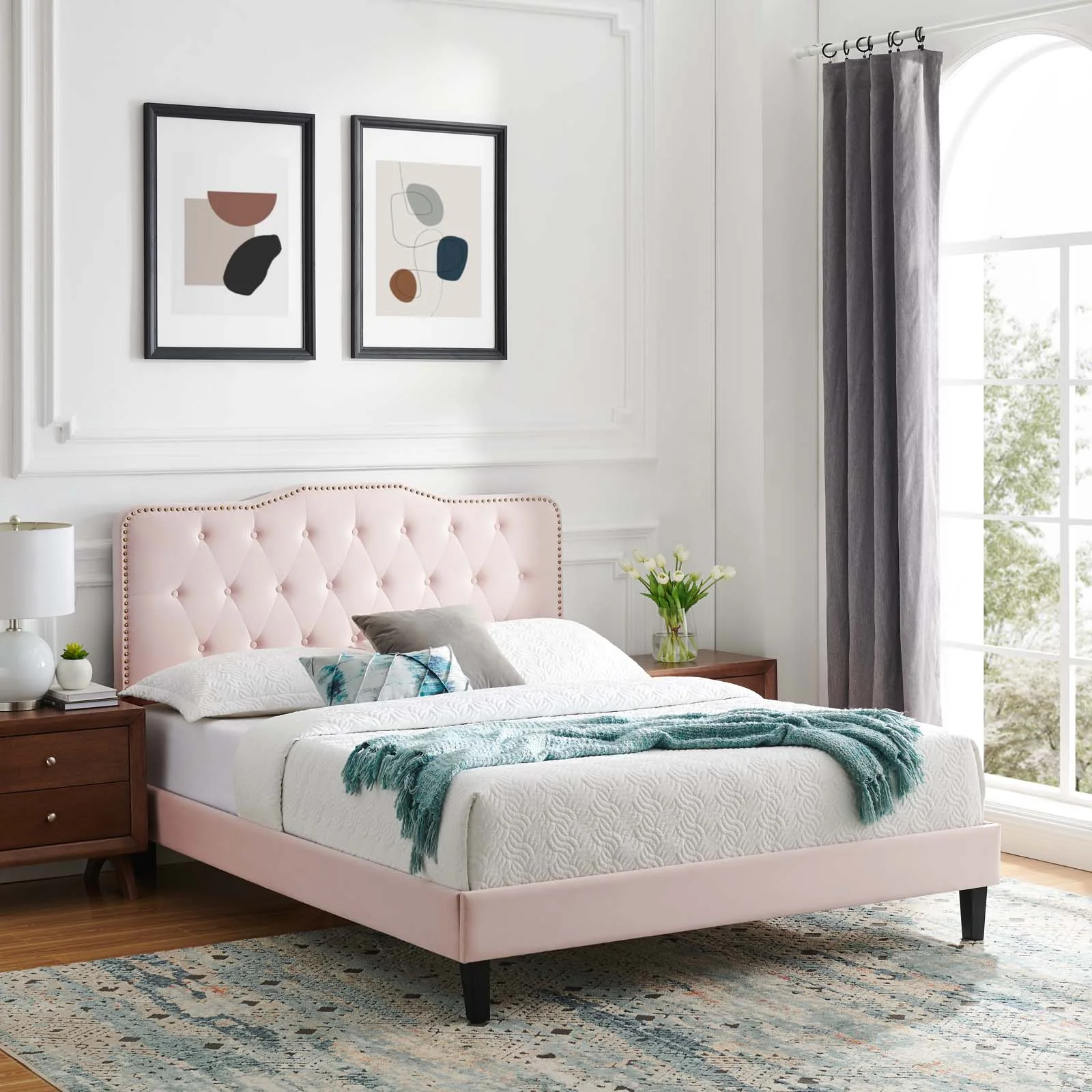 Amber Performance Velvet Queen Platform Bed By Modway - MOD-6777 - Image 76