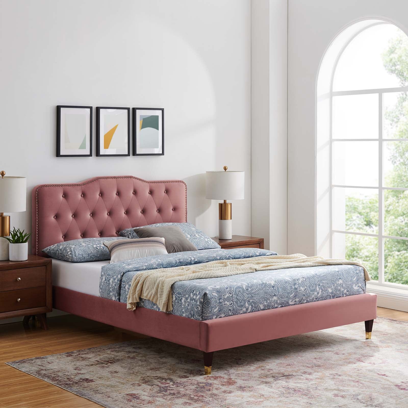 Amber Performance Velvet Twin Platform Bed By Modway - MOD-6779 - Image 22