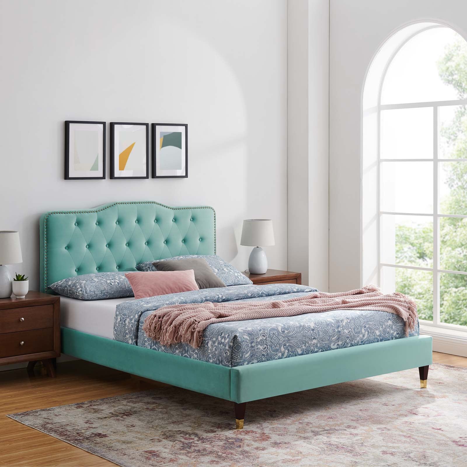 Amber Performance Velvet Twin Platform Bed By Modway - MOD-6779 - Image 50