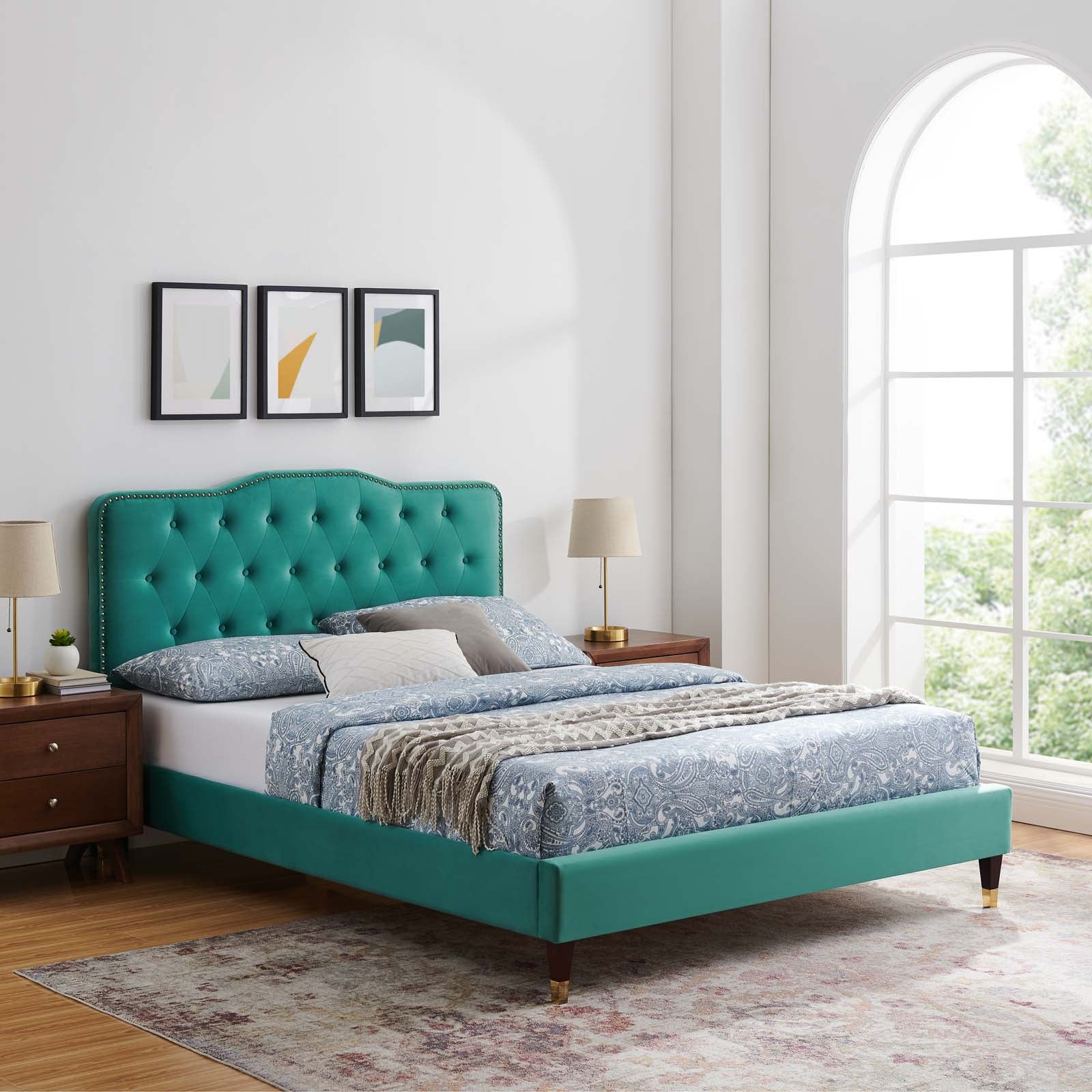 Amber Performance Velvet Twin Platform Bed By Modway - MOD-6779 - Image 92