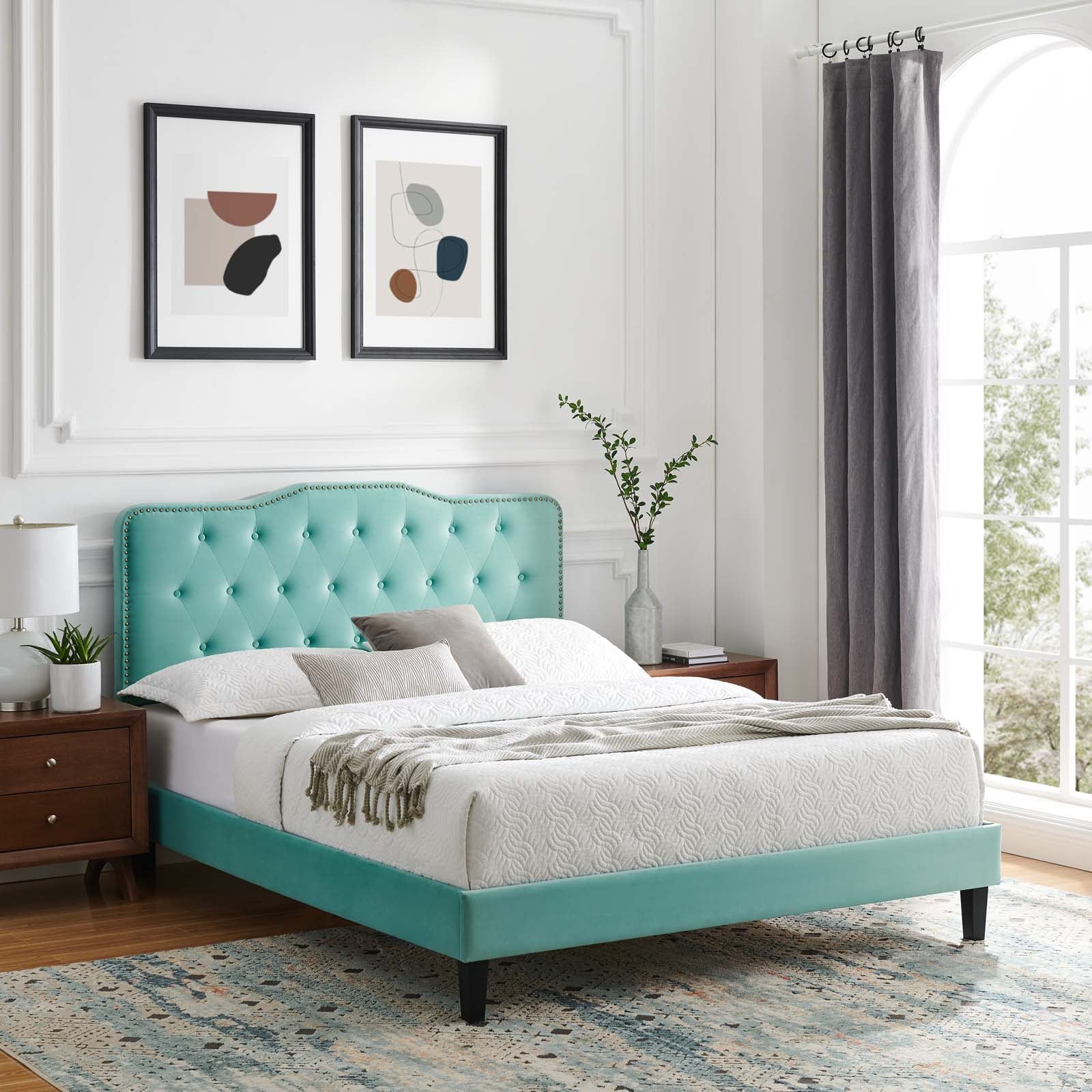 Amber Performance Velvet Twin Platform Bed By Modway - MOD-6780 - Image 49