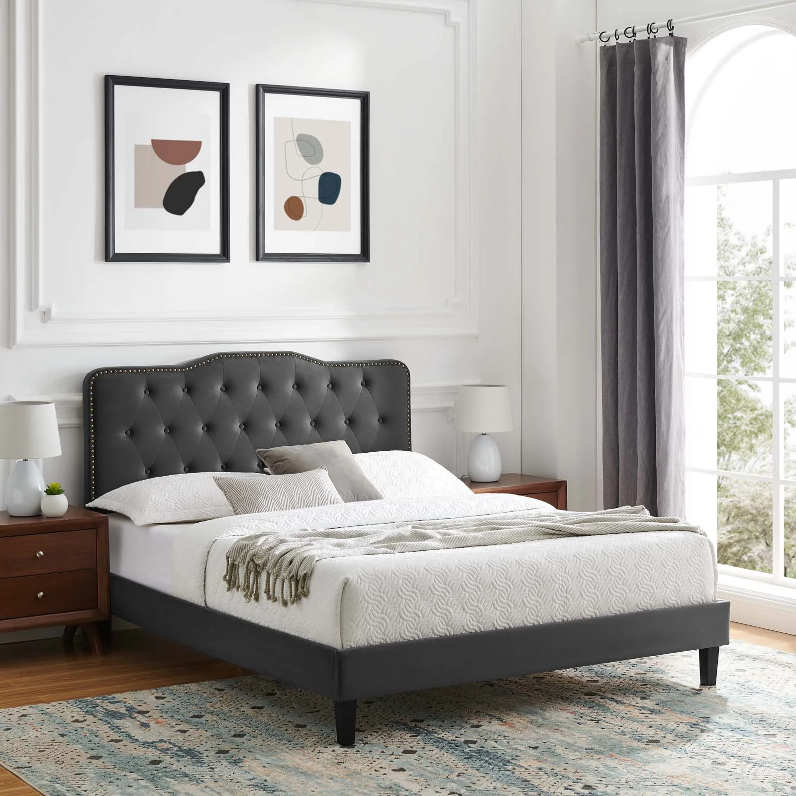 Amber Tufted Performance Velvet King Platform Bed By Modway - MOD-6786 - Image 7